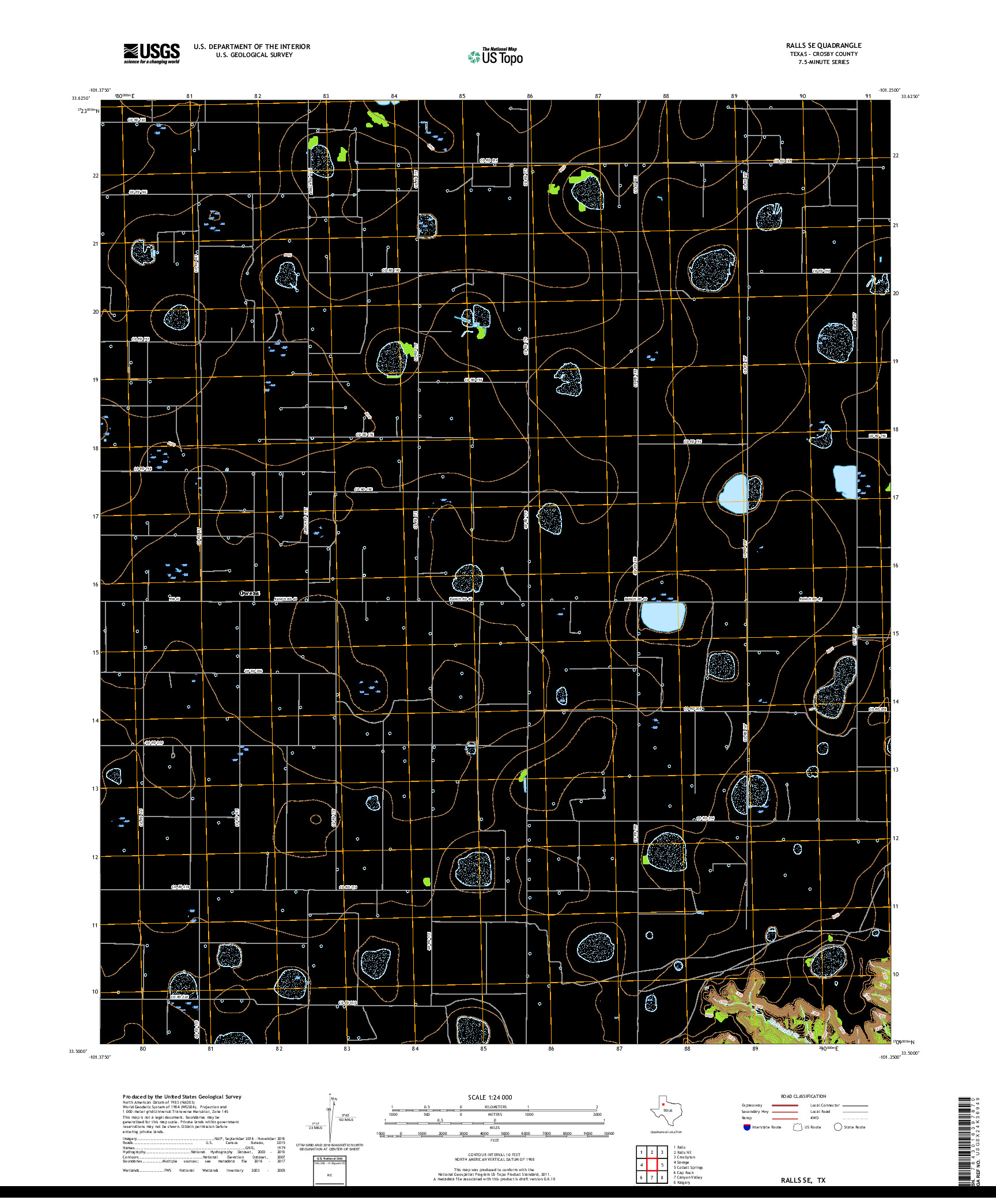 USGS US TOPO 7.5-MINUTE MAP FOR RALLS SE, TX 2019