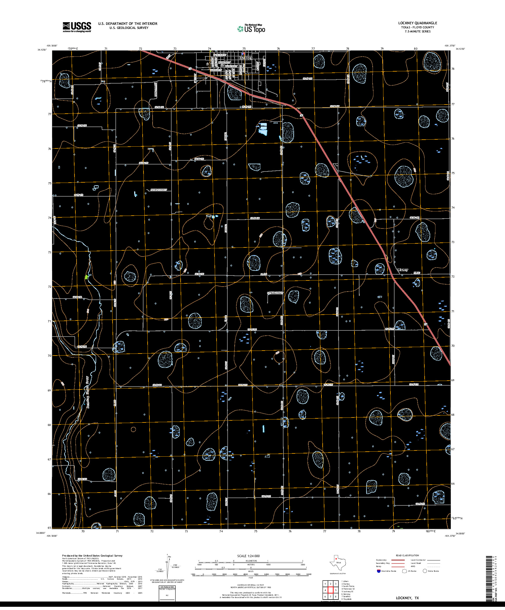 USGS US TOPO 7.5-MINUTE MAP FOR LOCKNEY, TX 2019