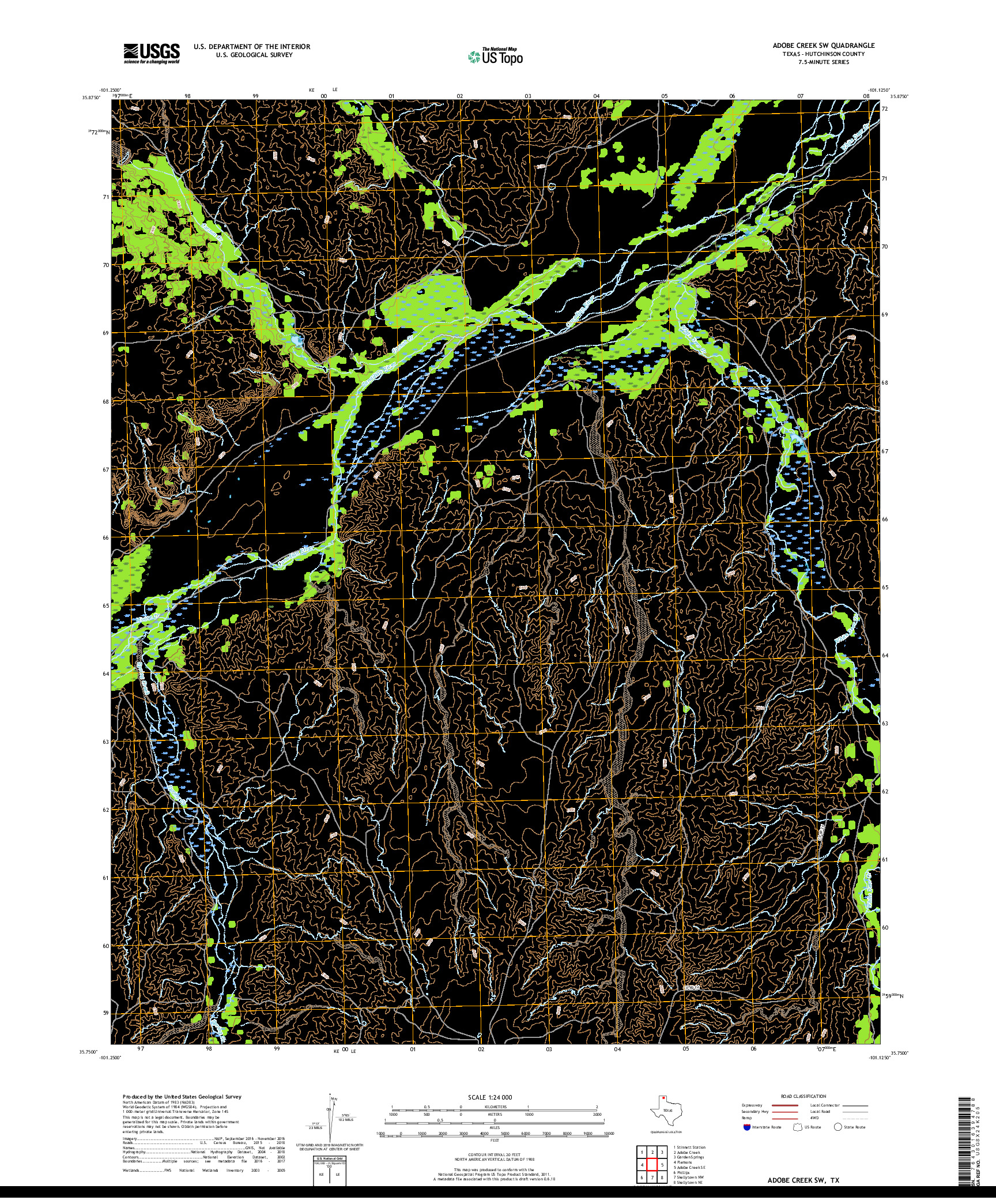 USGS US TOPO 7.5-MINUTE MAP FOR ADOBE CREEK SW, TX 2019