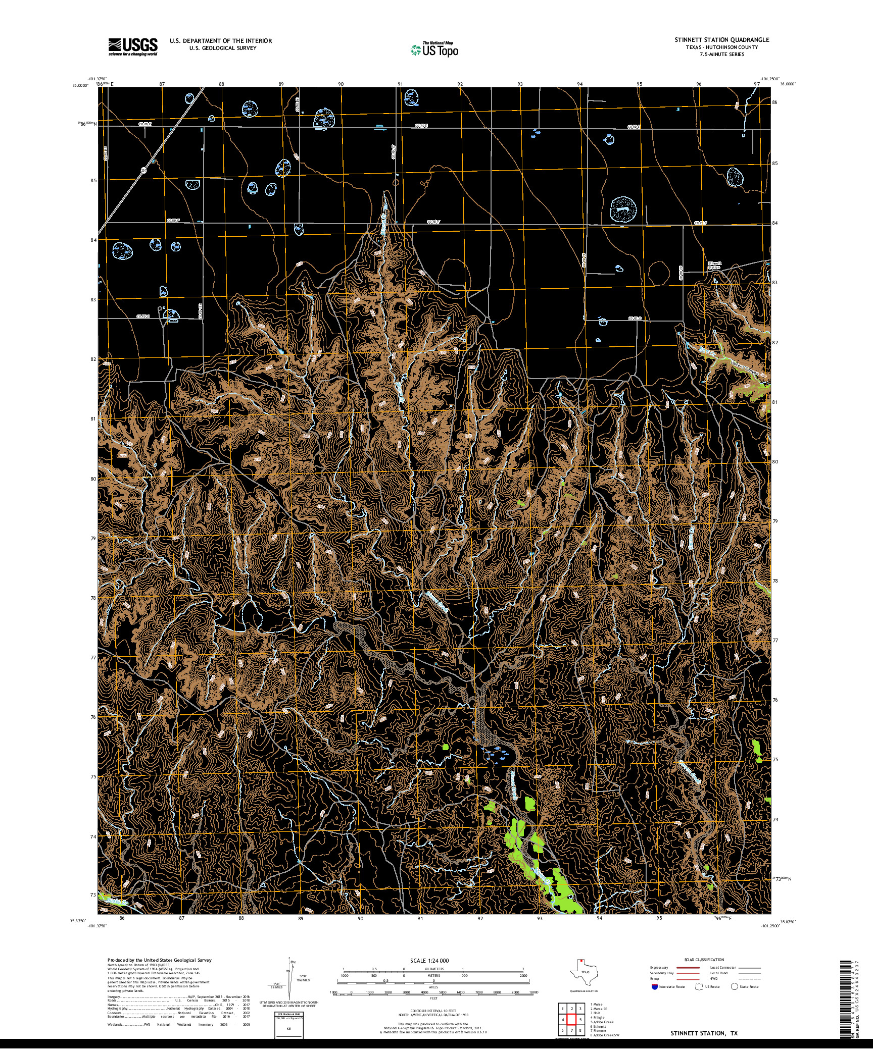USGS US TOPO 7.5-MINUTE MAP FOR STINNETT STATION, TX 2019