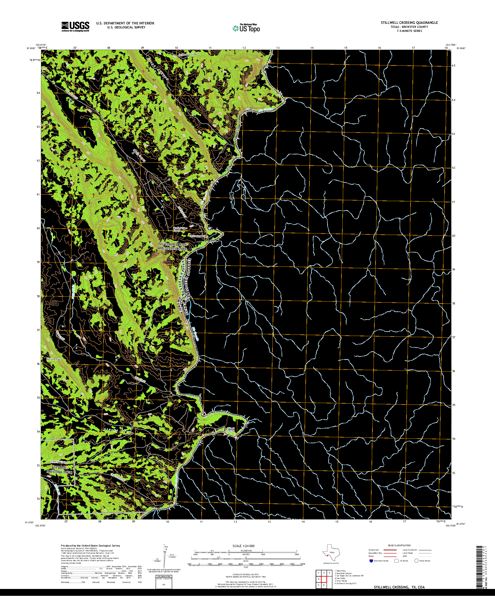 USGS US TOPO 7.5-MINUTE MAP FOR STILLWELL CROSSING, TX,COA 2019