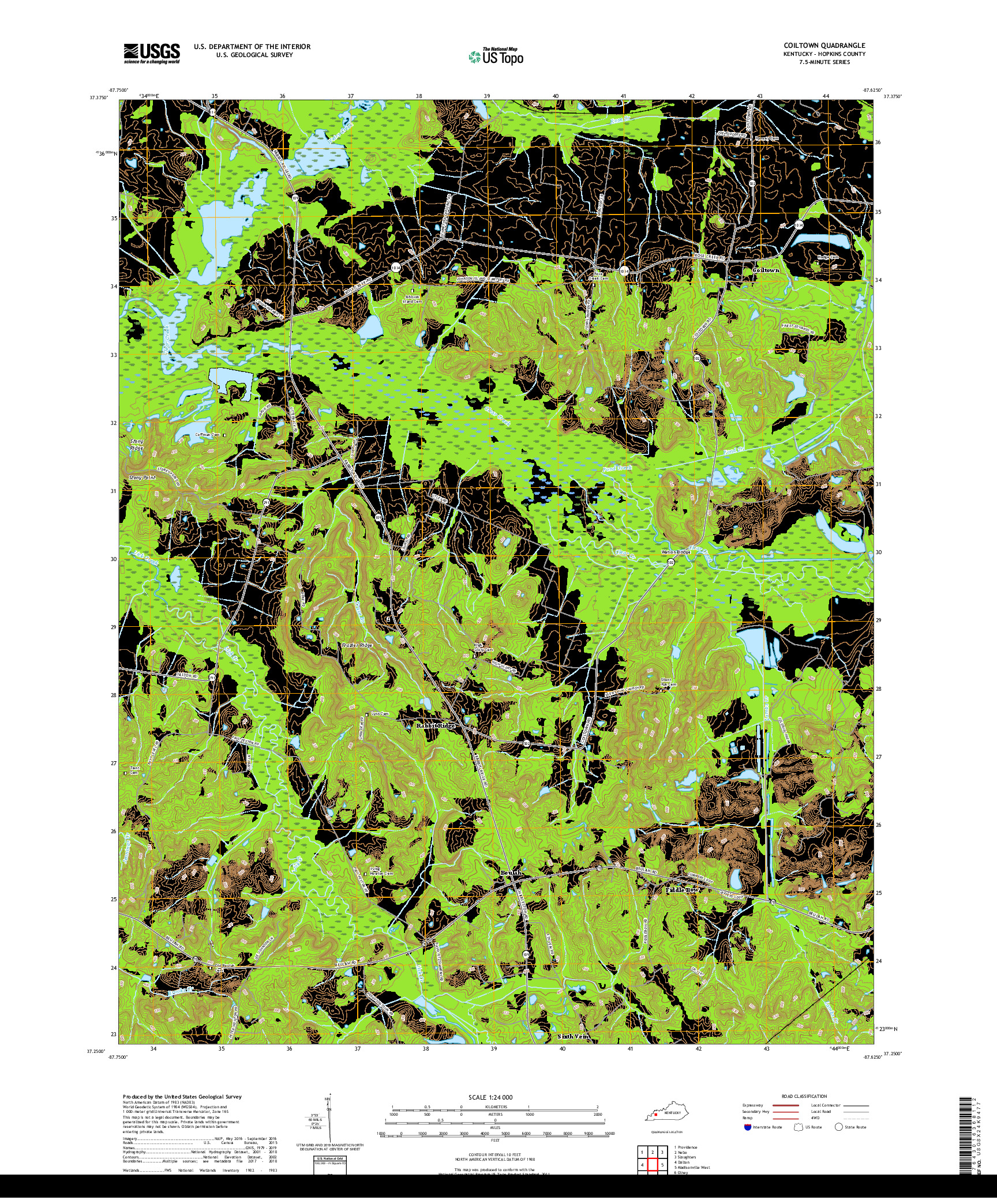 USGS US TOPO 7.5-MINUTE MAP FOR COILTOWN, KY 2019