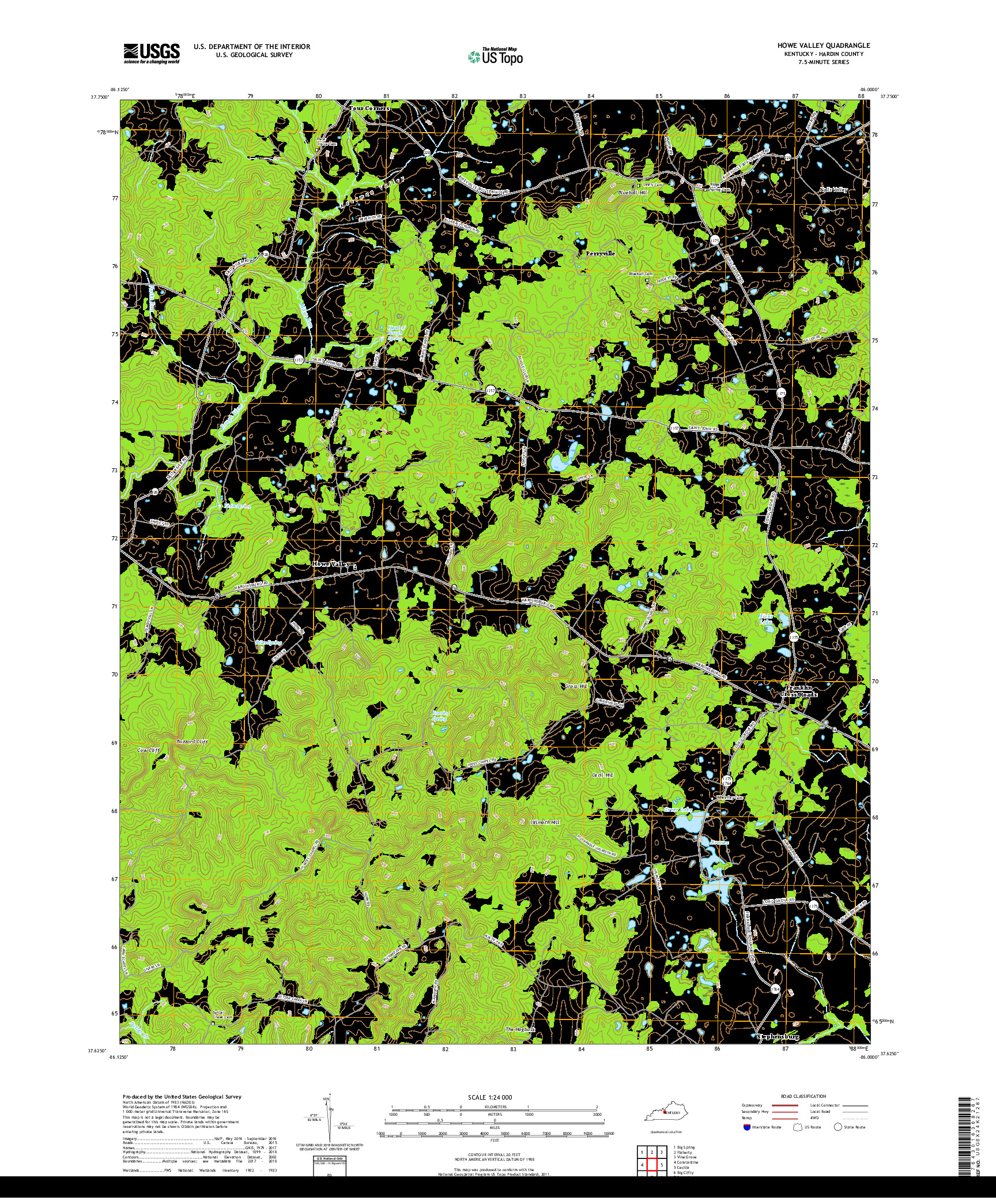 USGS US TOPO 7.5-MINUTE MAP FOR HOWE VALLEY, KY 2019