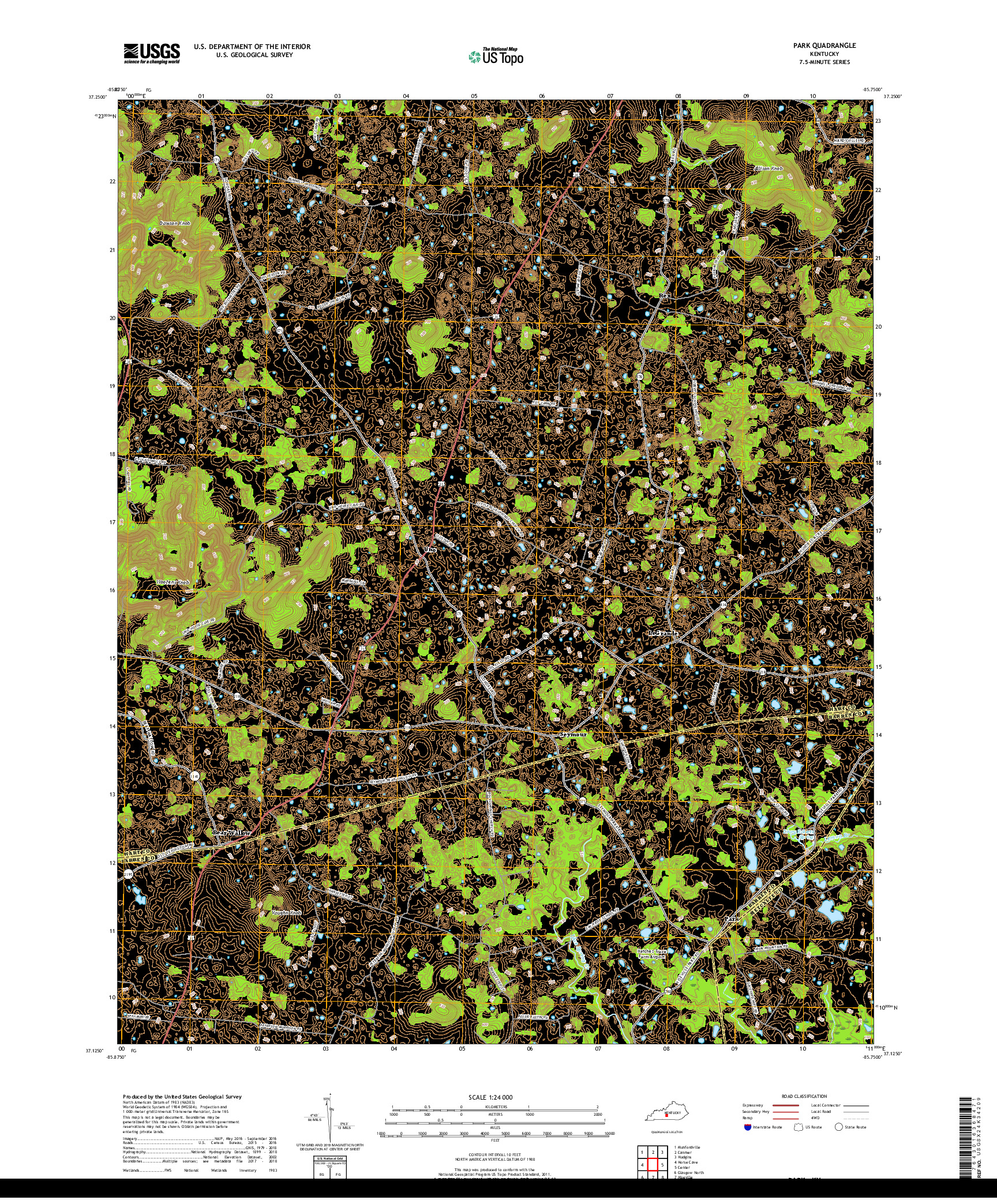 USGS US TOPO 7.5-MINUTE MAP FOR PARK, KY 2019