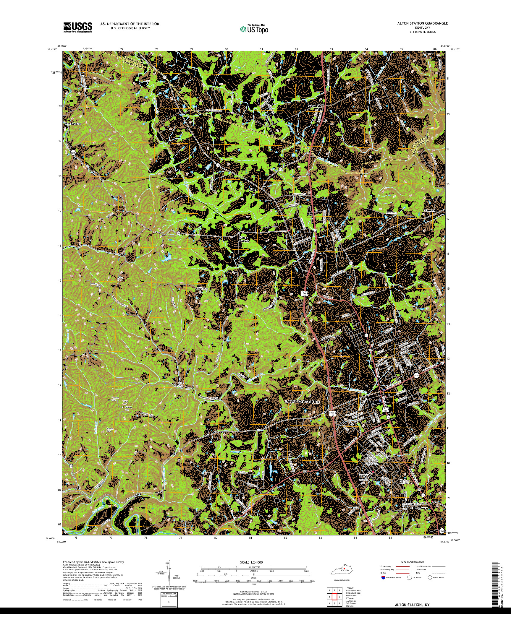 USGS US TOPO 7.5-MINUTE MAP FOR ALTON STATION, KY 2019