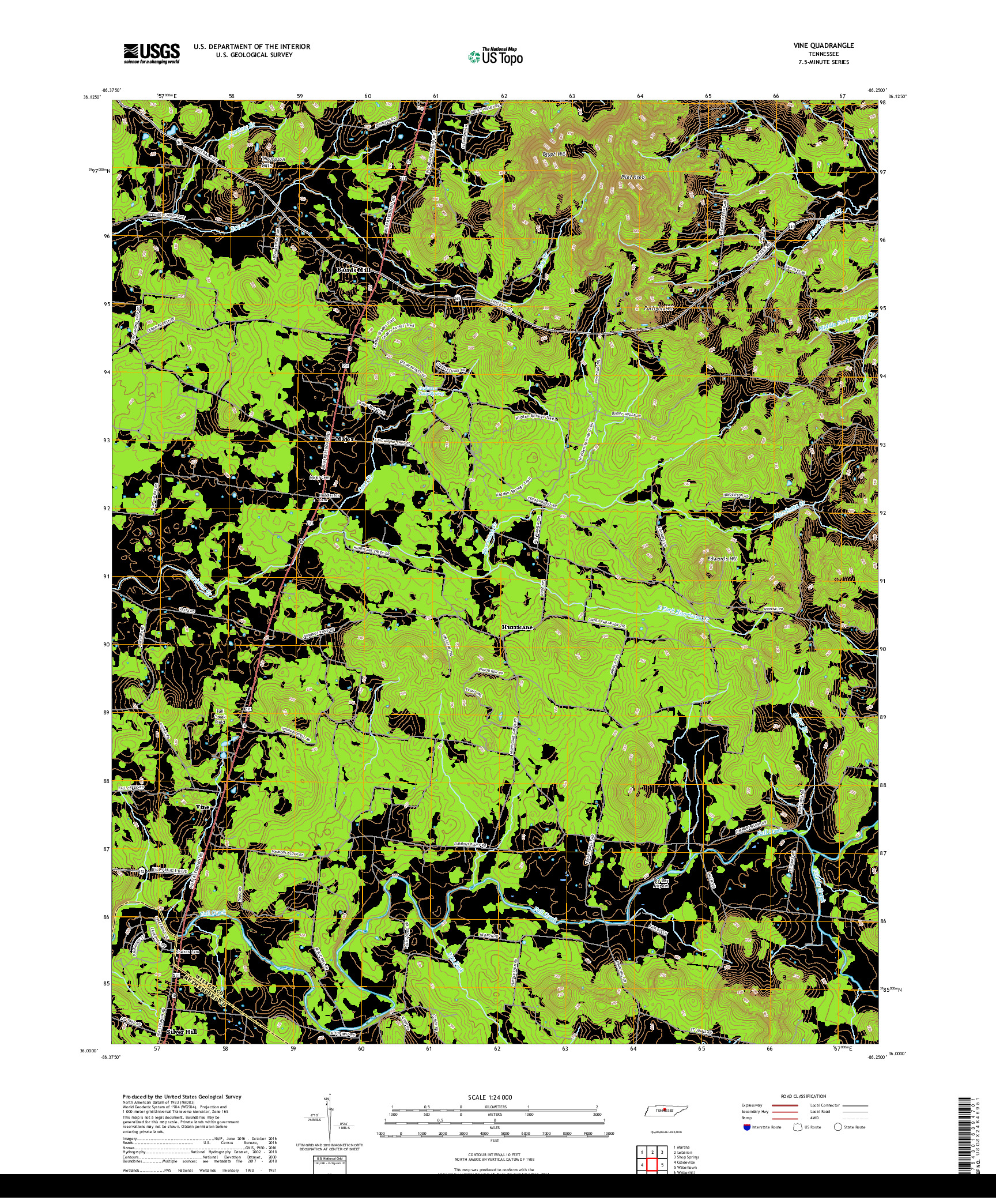 USGS US TOPO 7.5-MINUTE MAP FOR VINE, TN 2019