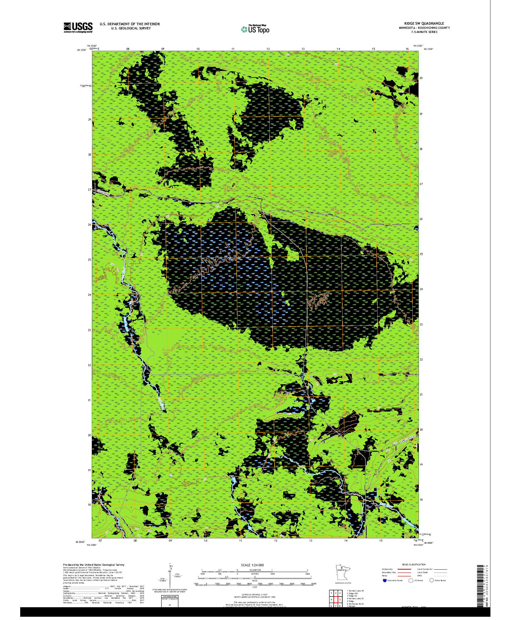 USGS US TOPO 7.5-MINUTE MAP FOR RIDGE SW, MN 2019