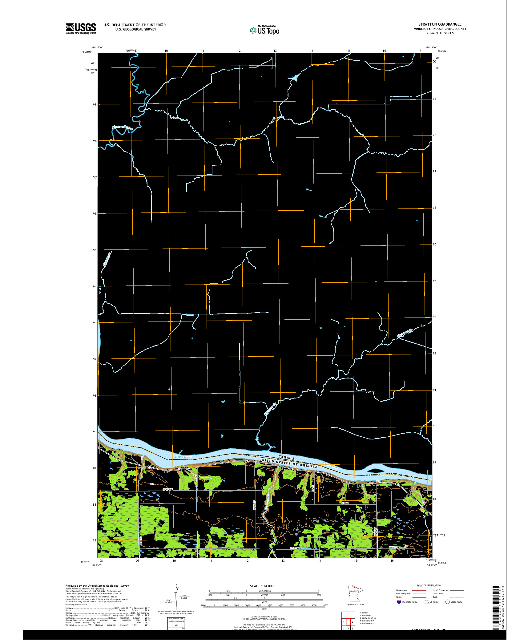 USGS US TOPO 7.5-MINUTE MAP FOR STRATTON, MN,ON 2019