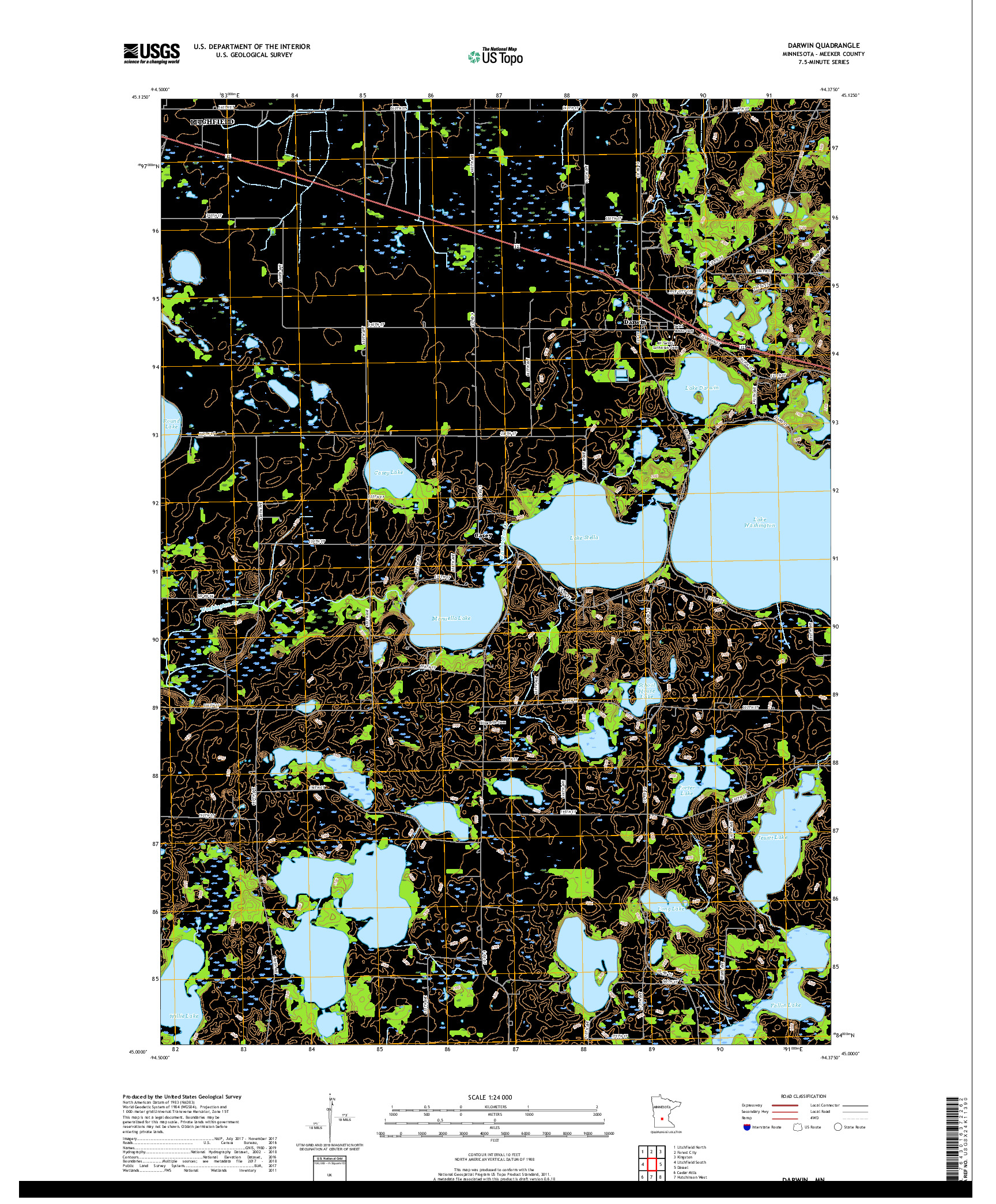 USGS US TOPO 7.5-MINUTE MAP FOR DARWIN, MN 2019