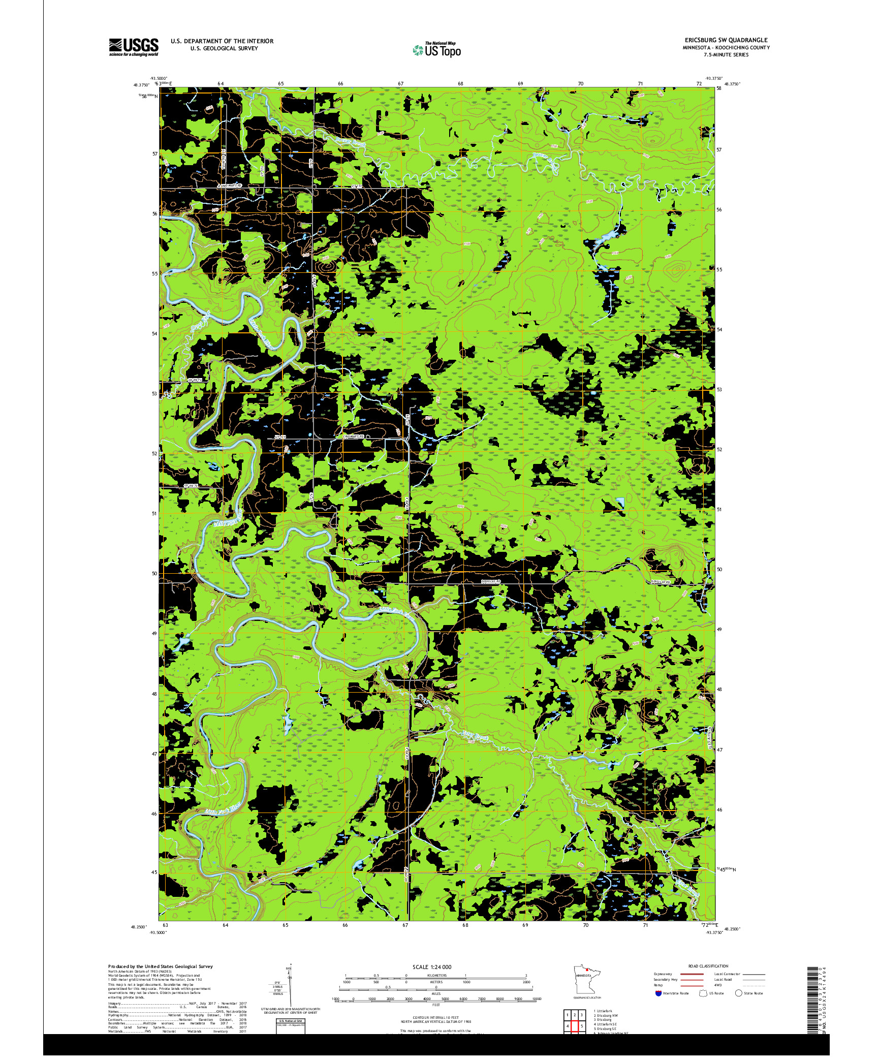 USGS US TOPO 7.5-MINUTE MAP FOR ERICSBURG SW, MN 2019