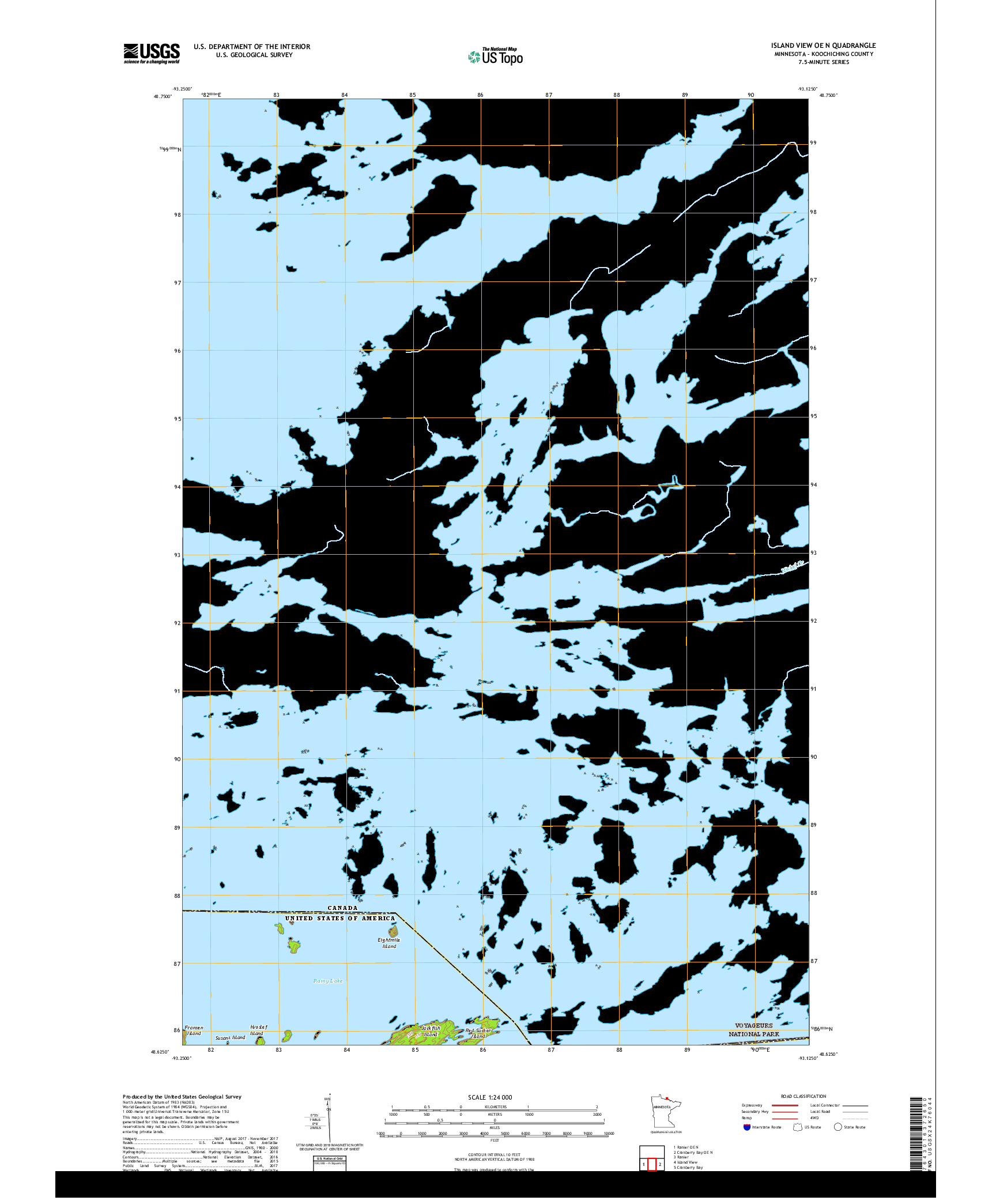USGS US TOPO 7.5-MINUTE MAP FOR ISLAND VIEW OE N, MN,ON 2019