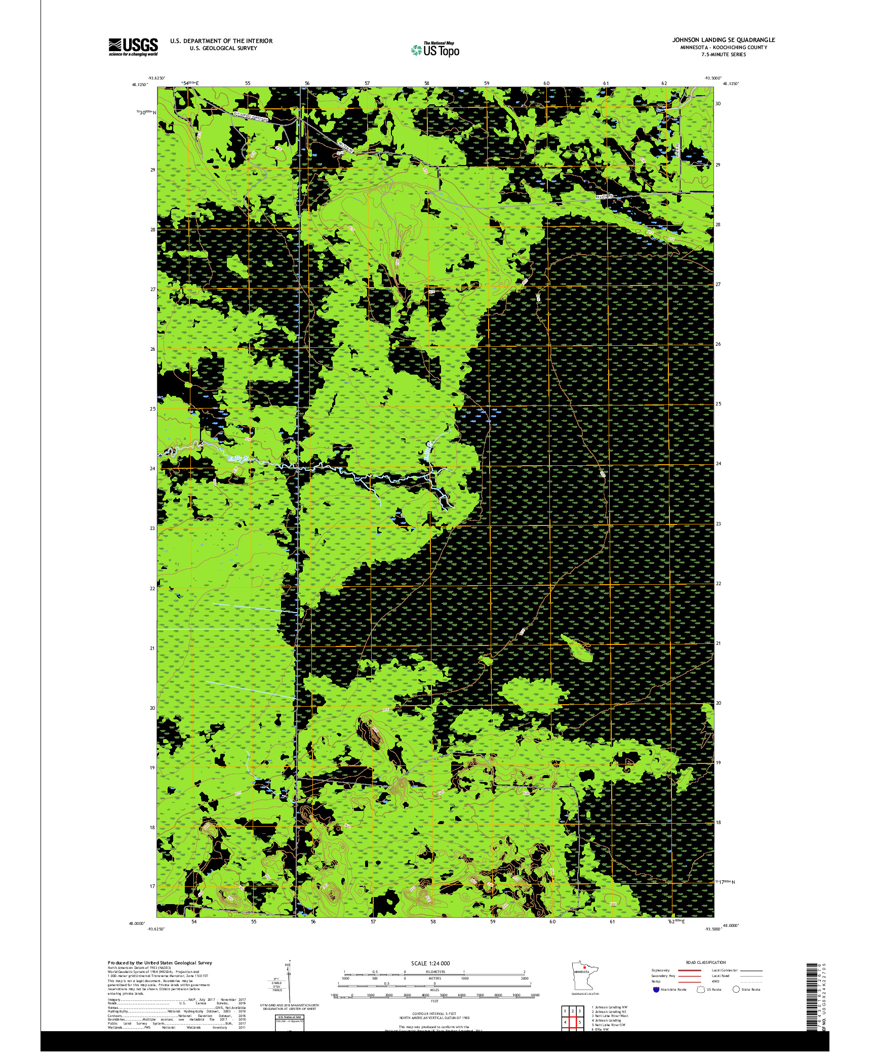 USGS US TOPO 7.5-MINUTE MAP FOR JOHNSON LANDING SE, MN 2019