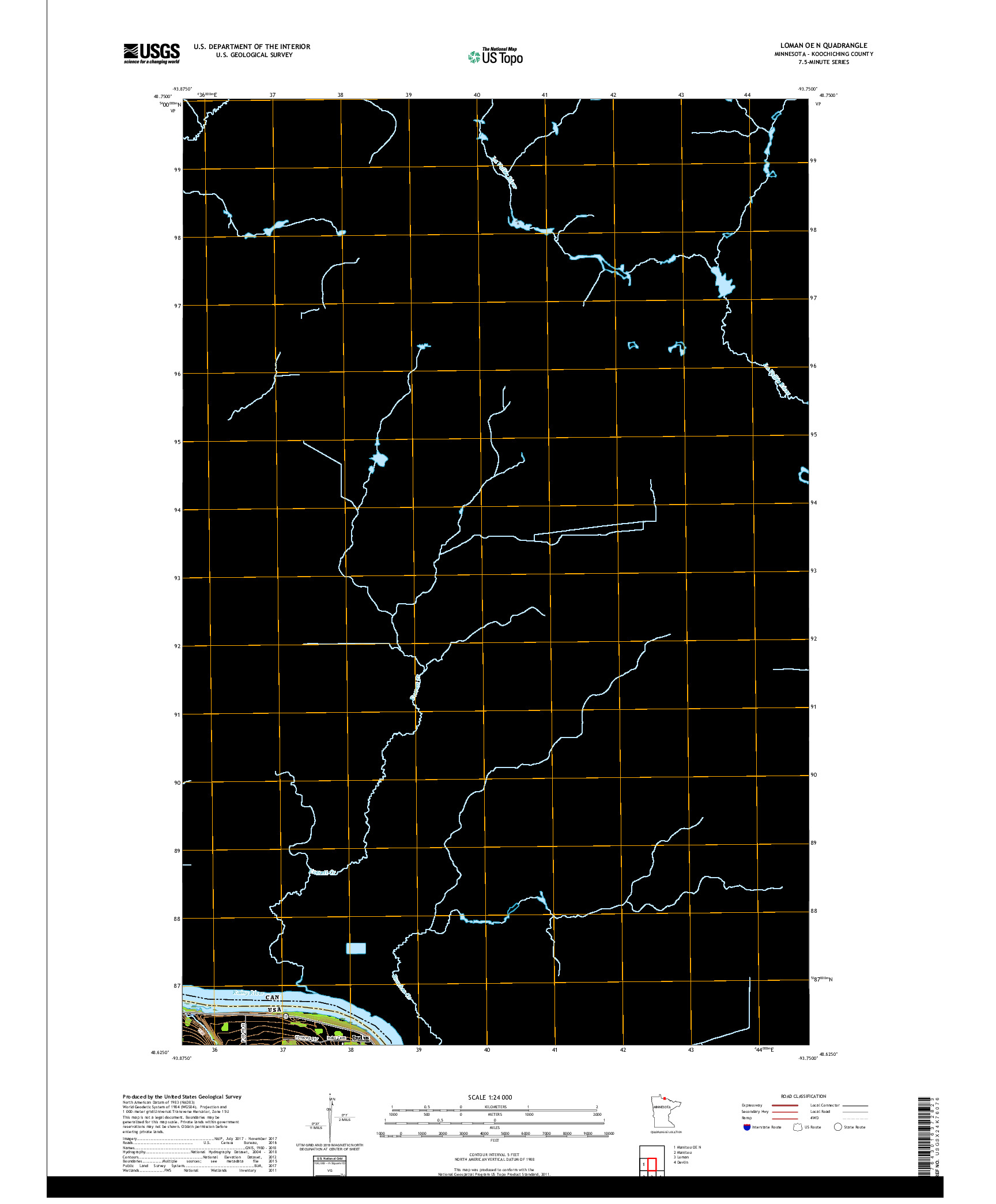 USGS US TOPO 7.5-MINUTE MAP FOR LOMAN OE N, MN,ON 2019