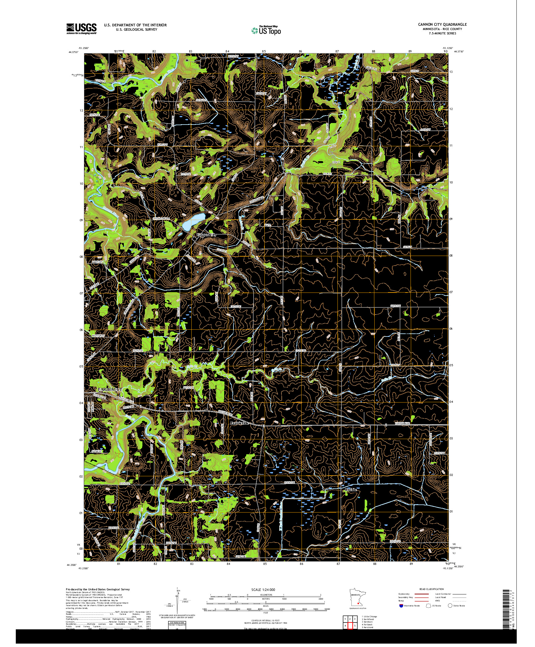 USGS US TOPO 7.5-MINUTE MAP FOR CANNON CITY, MN 2019
