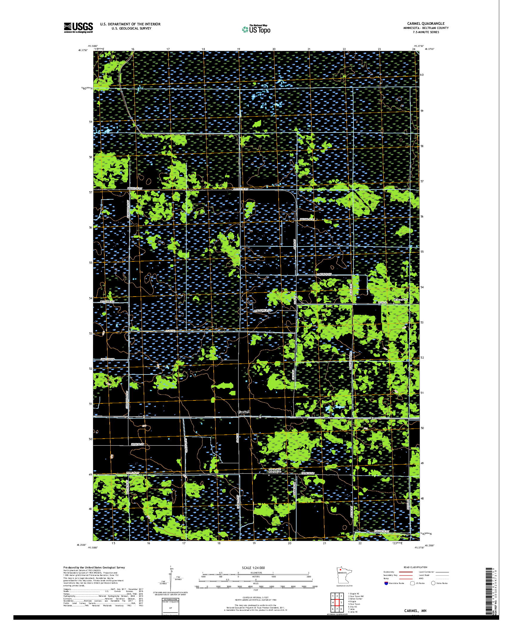 USGS US TOPO 7.5-MINUTE MAP FOR CARMEL, MN 2019