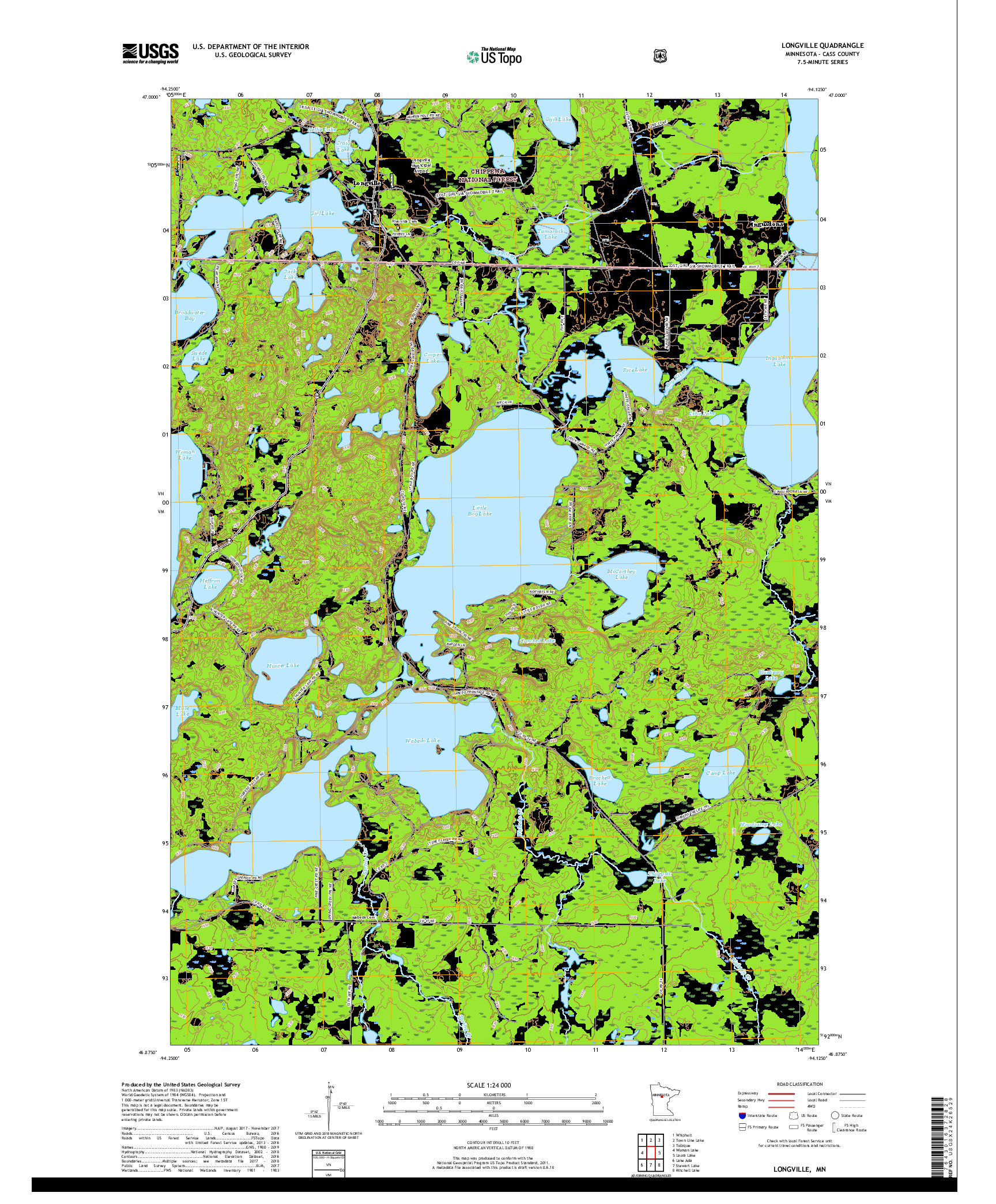 USGS US TOPO 7.5-MINUTE MAP FOR LONGVILLE, MN 2019