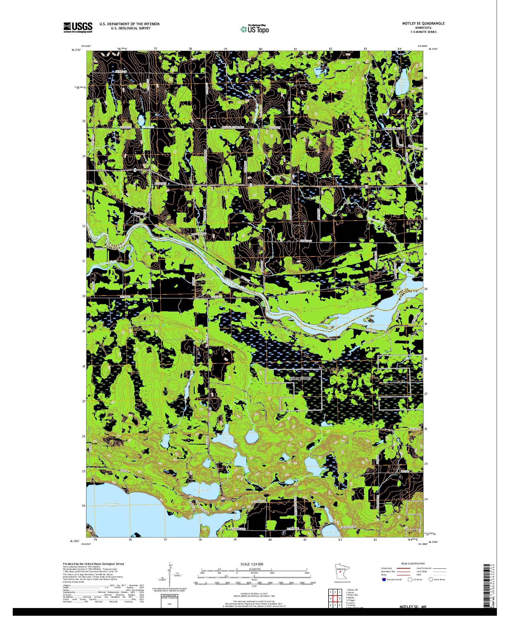 USGS US TOPO 7.5-MINUTE MAP FOR MOTLEY SE, MN 2019