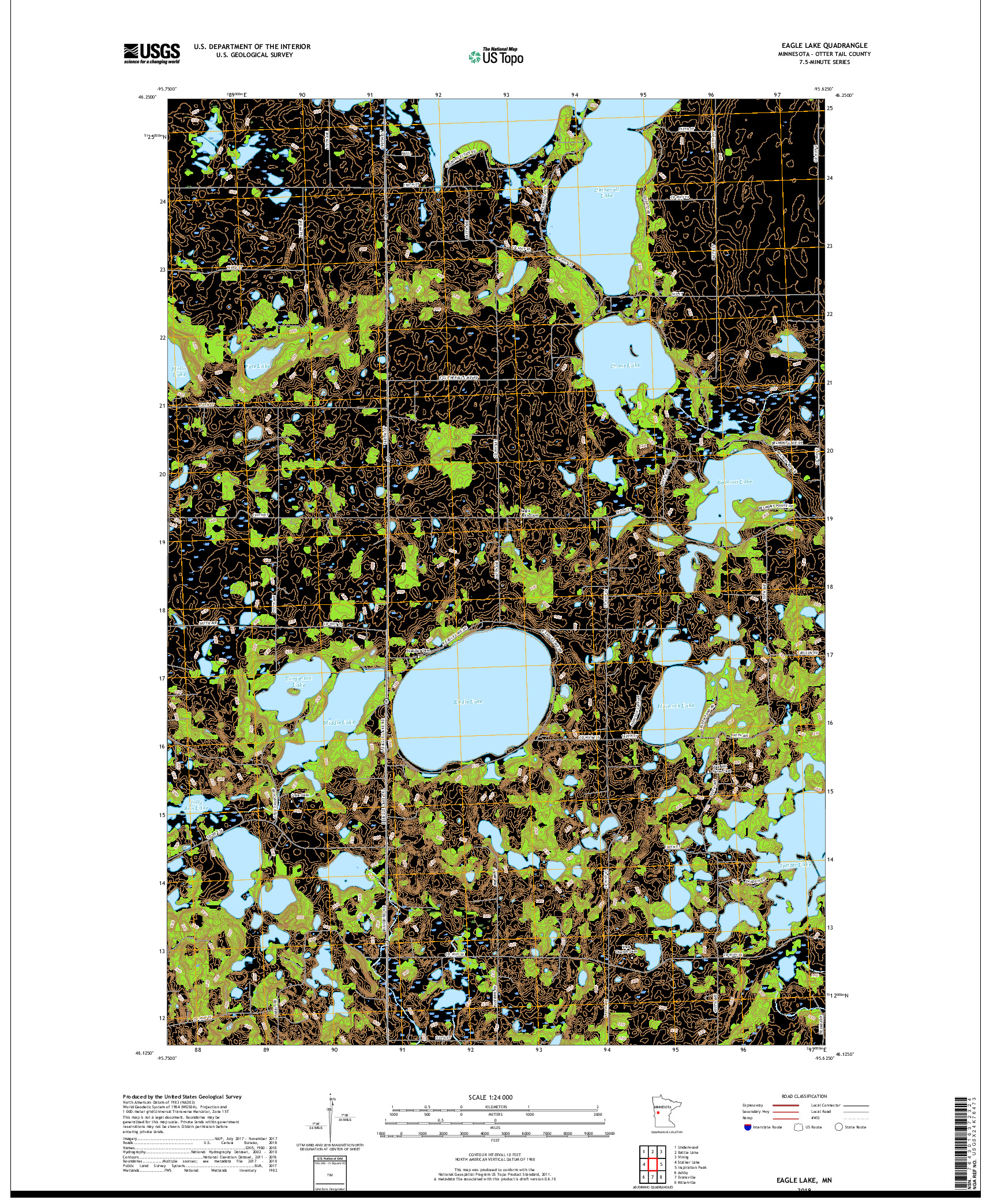 USGS US TOPO 7.5-MINUTE MAP FOR EAGLE LAKE, MN 2019