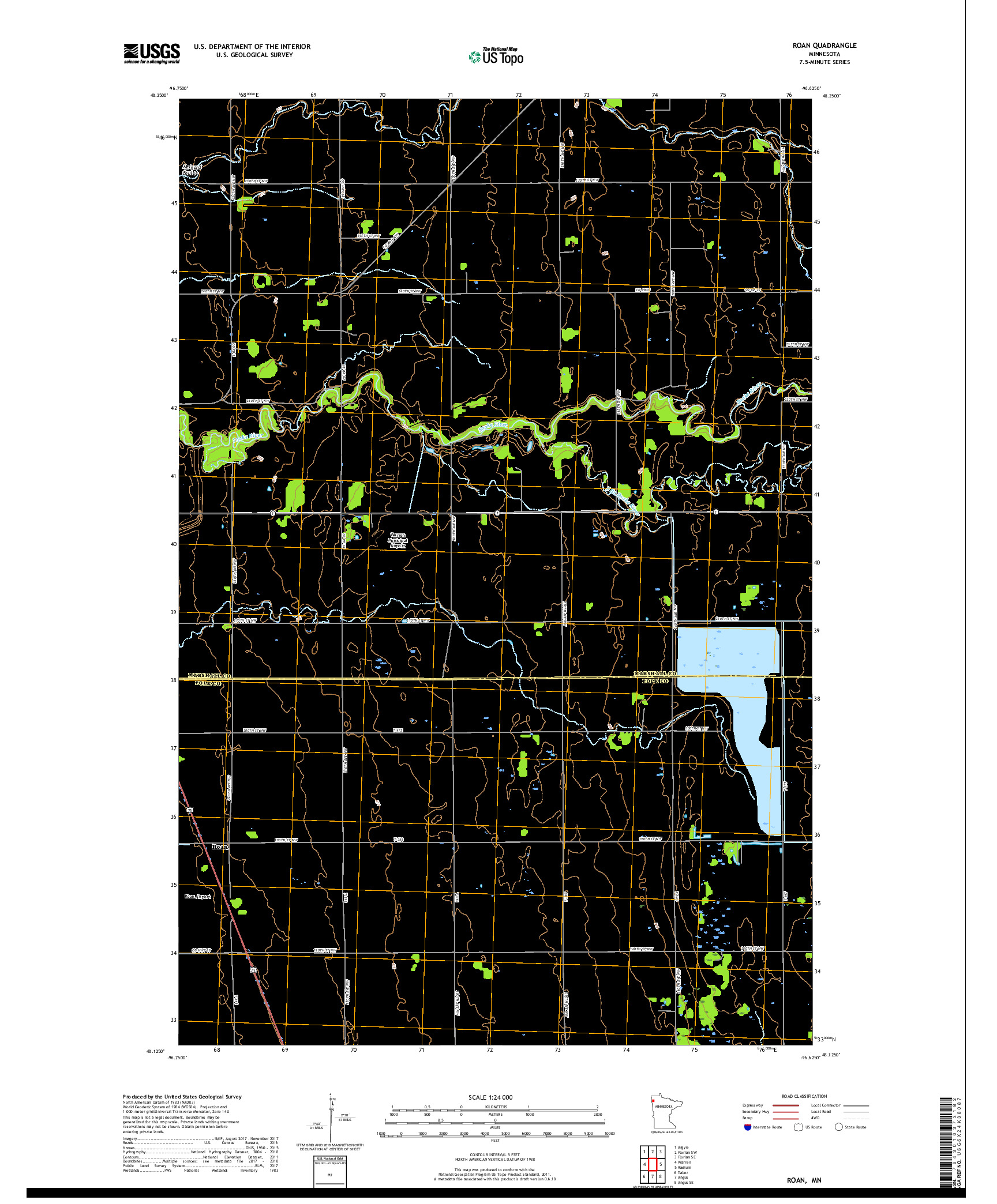 USGS US TOPO 7.5-MINUTE MAP FOR ROAN, MN 2019