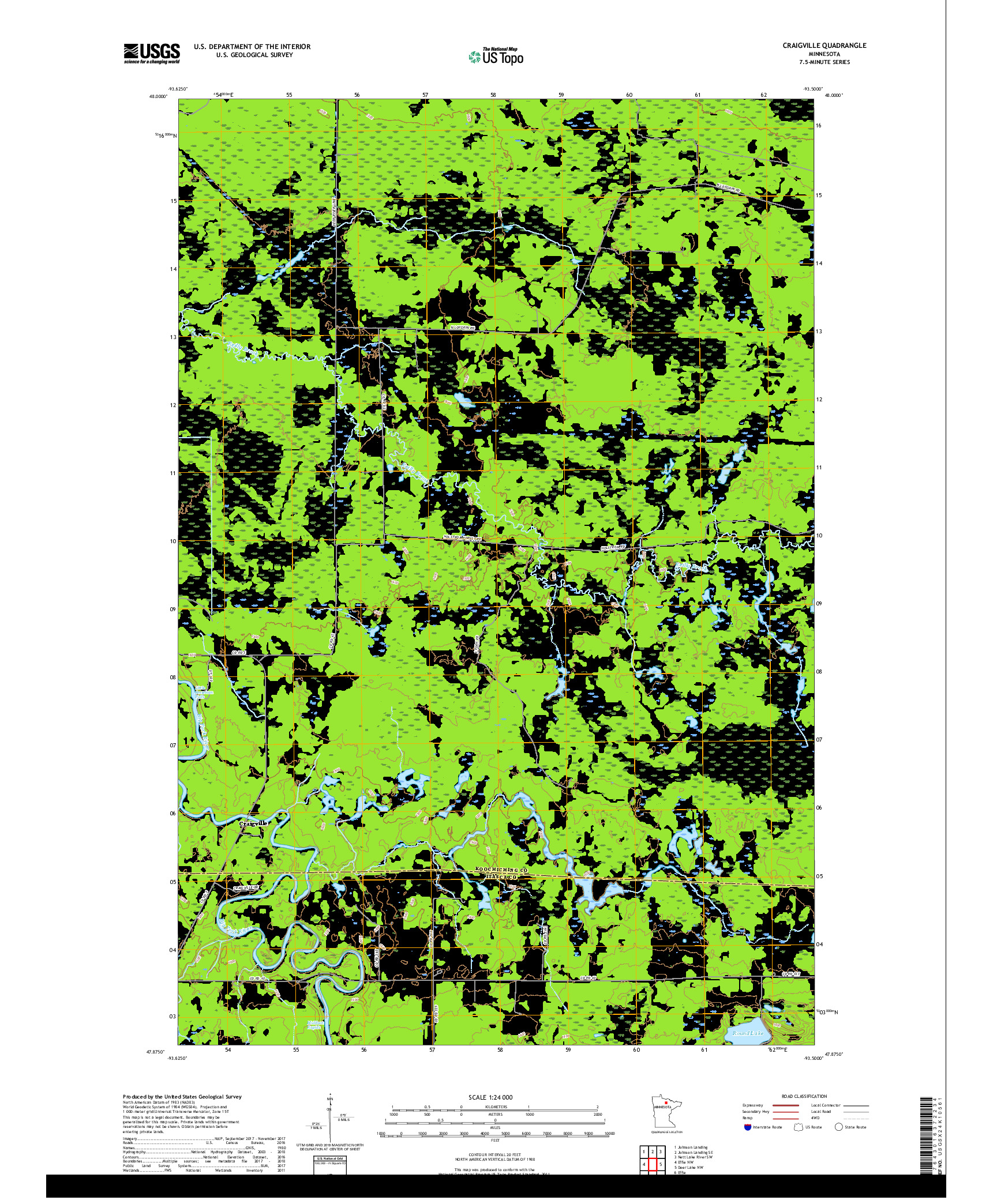 USGS US TOPO 7.5-MINUTE MAP FOR CRAIGVILLE, MN 2019