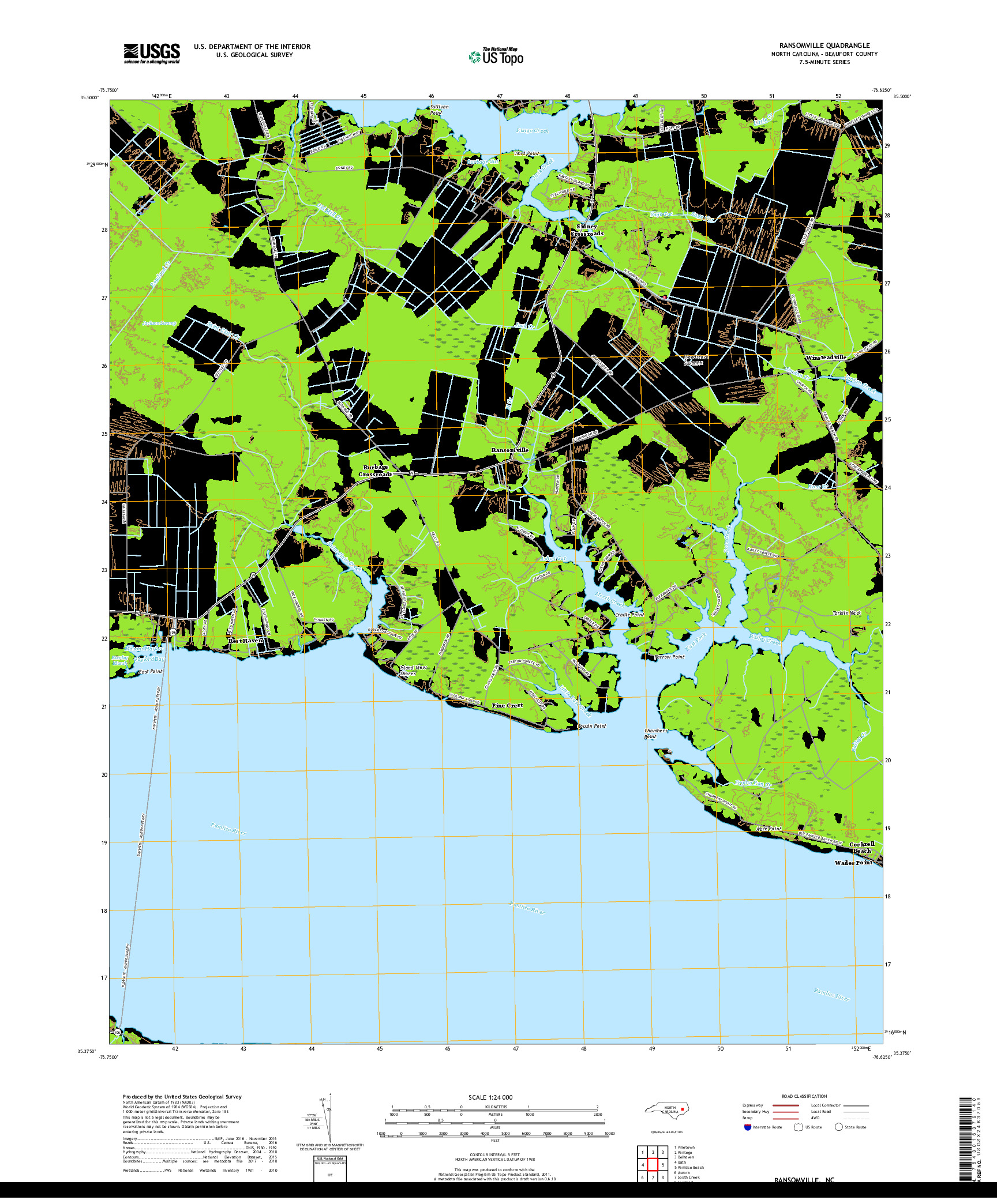 USGS US TOPO 7.5-MINUTE MAP FOR RANSOMVILLE, NC 2019