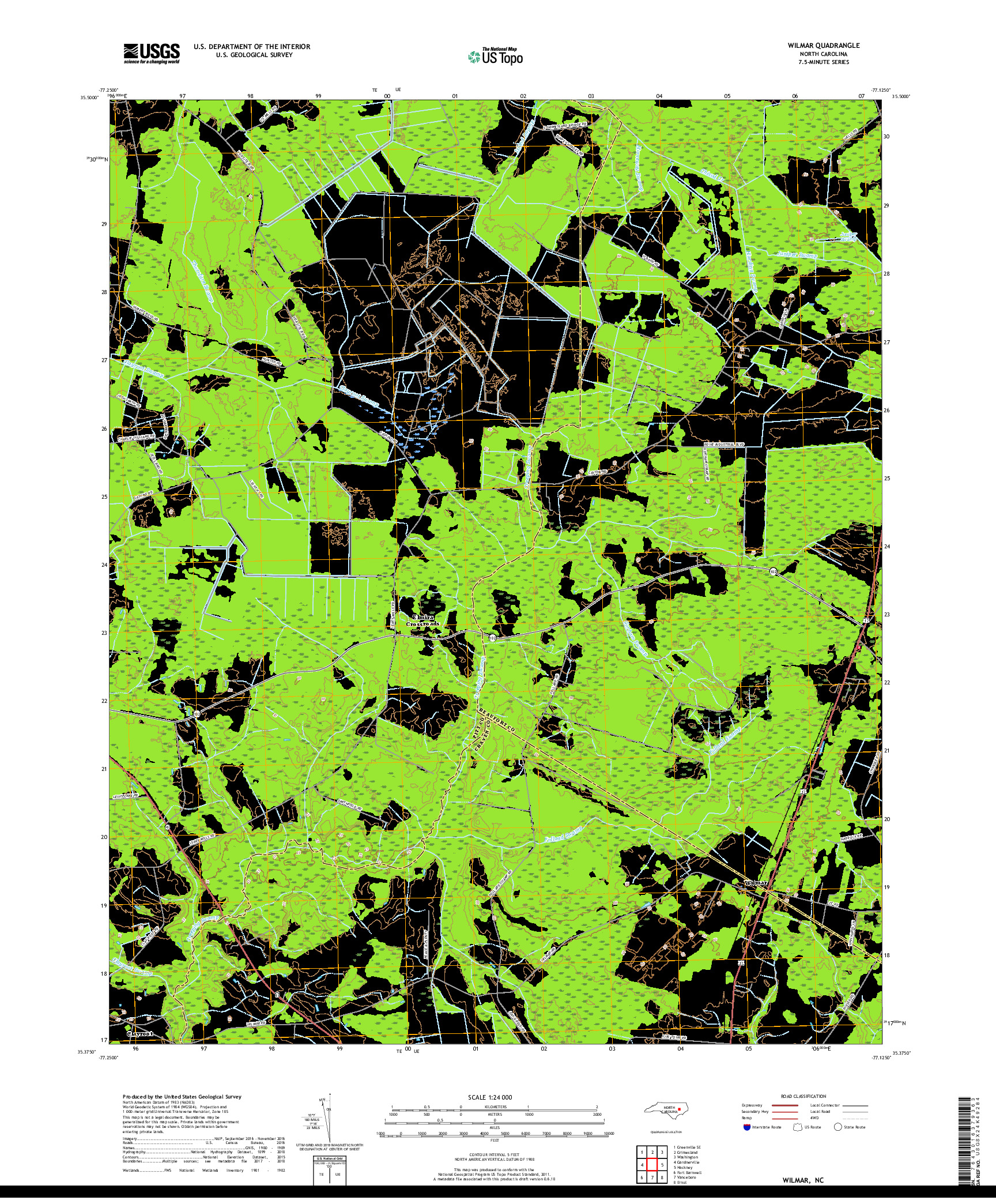 USGS US TOPO 7.5-MINUTE MAP FOR WILMAR, NC 2019