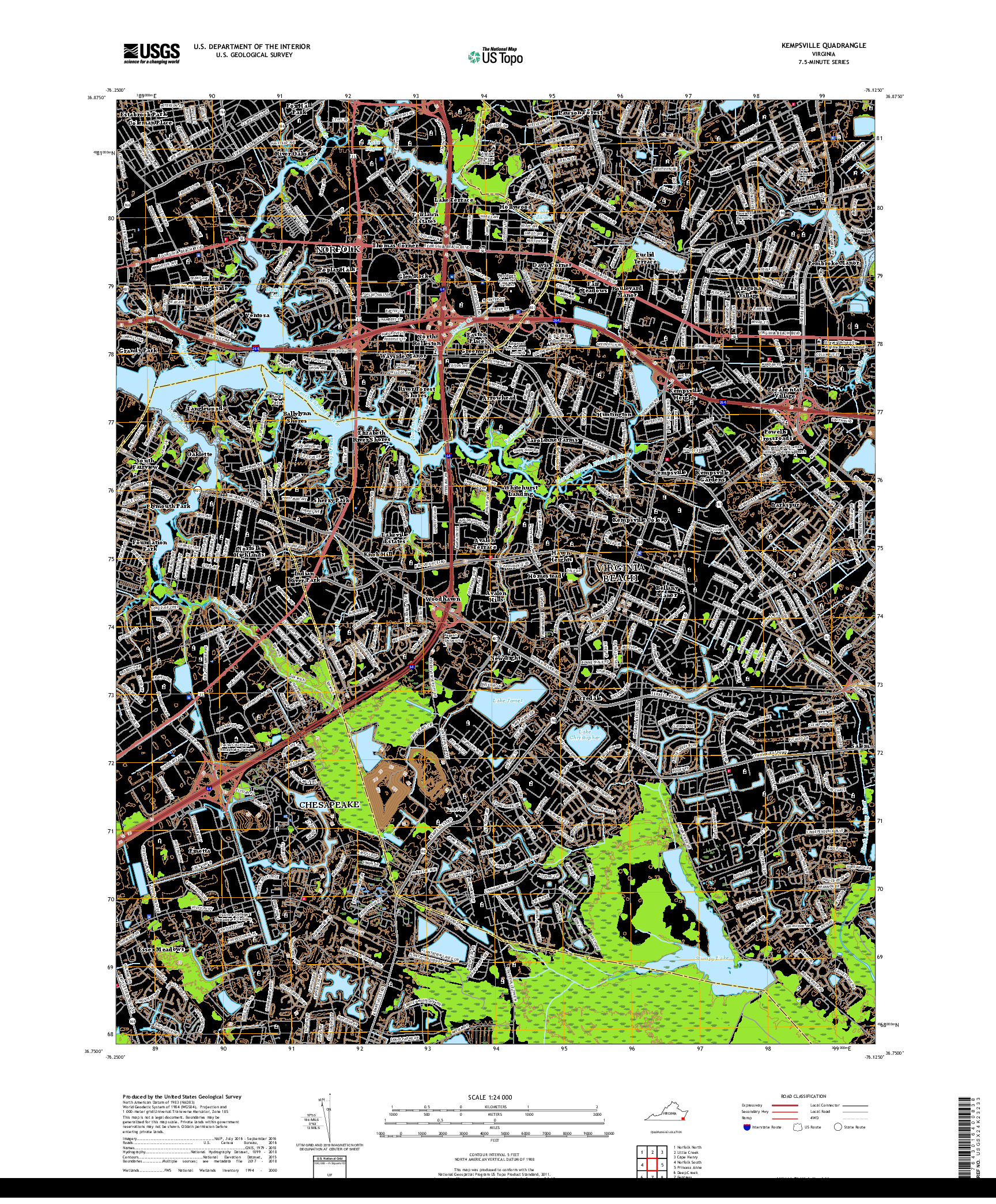 USGS US TOPO 7.5-MINUTE MAP FOR KEMPSVILLE, VA 2019