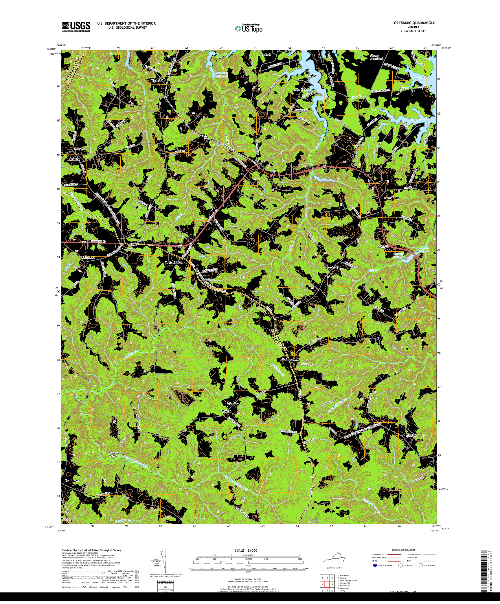 USGS US TOPO 7.5-MINUTE MAP FOR LOTTSBURG, VA 2019