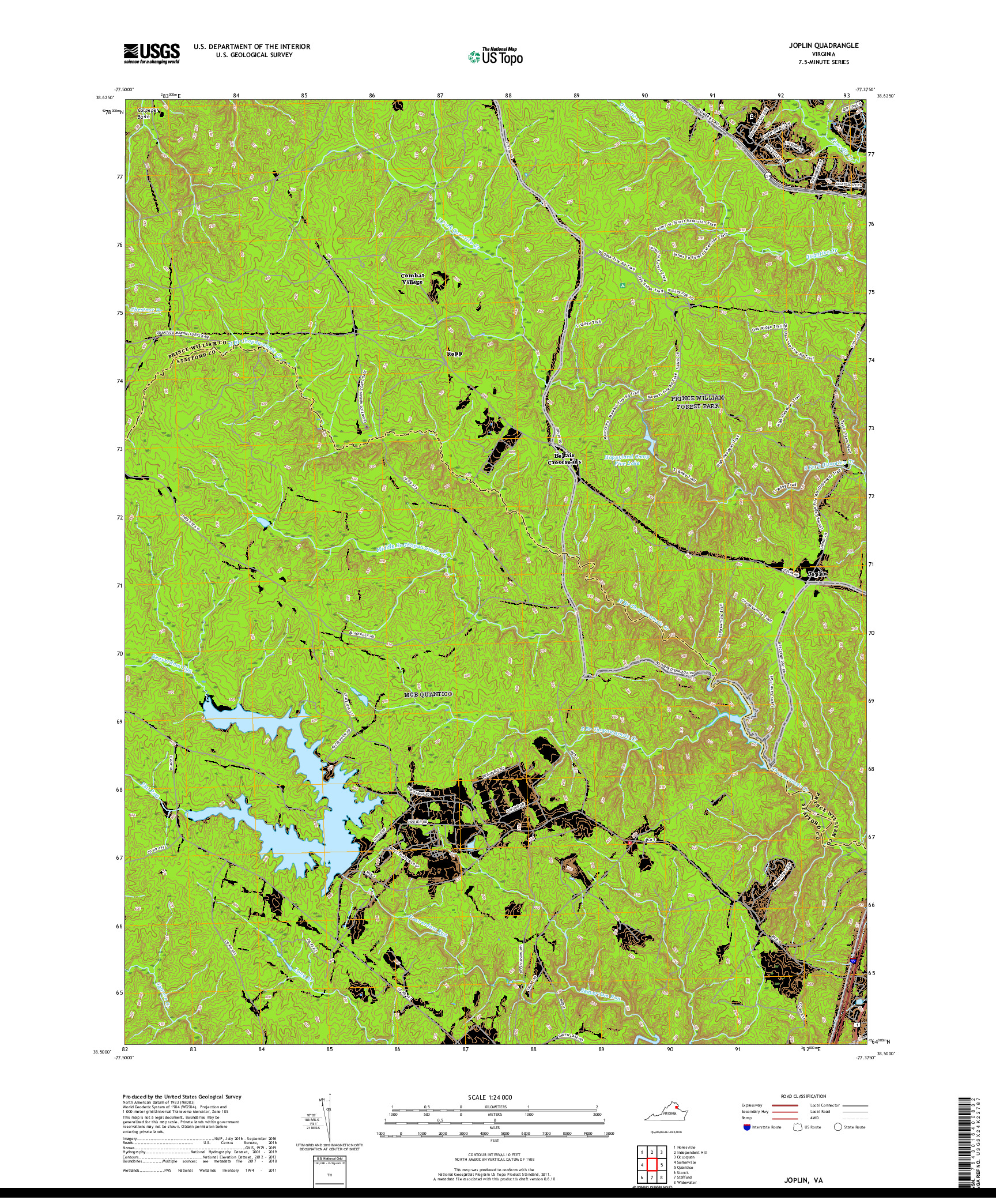 USGS US TOPO 7.5-MINUTE MAP FOR JOPLIN, VA 2019