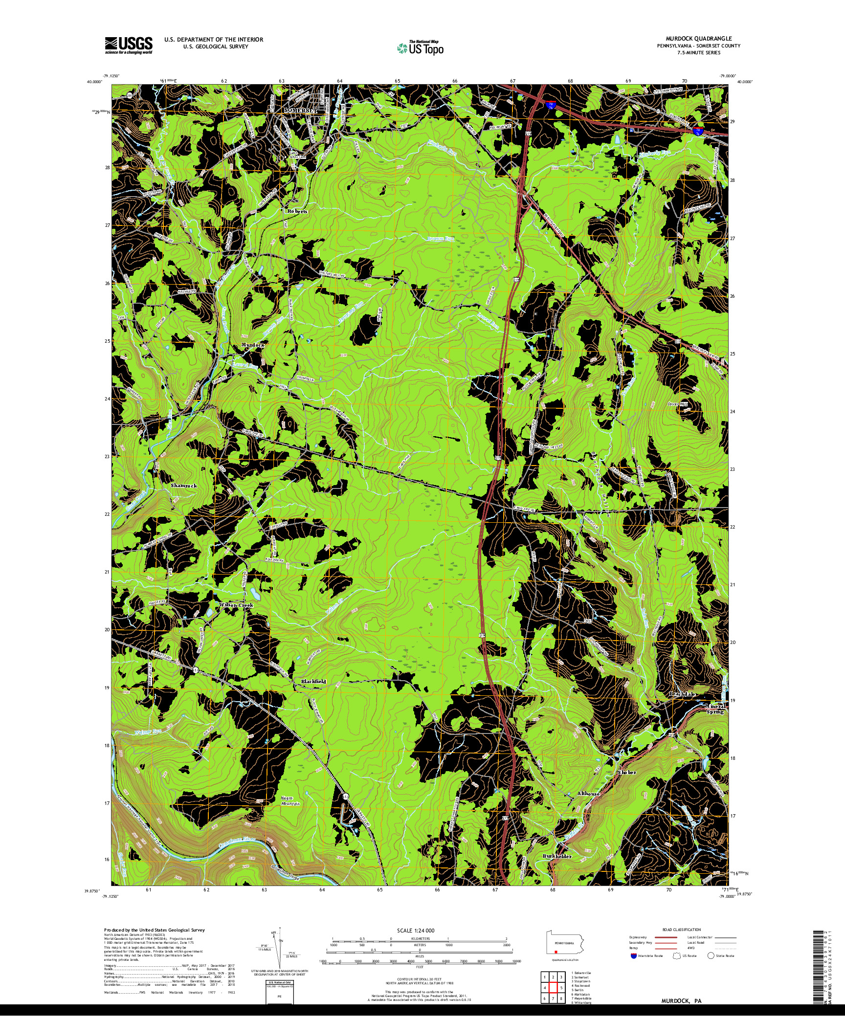 USGS US TOPO 7.5-MINUTE MAP FOR MURDOCK, PA 2019