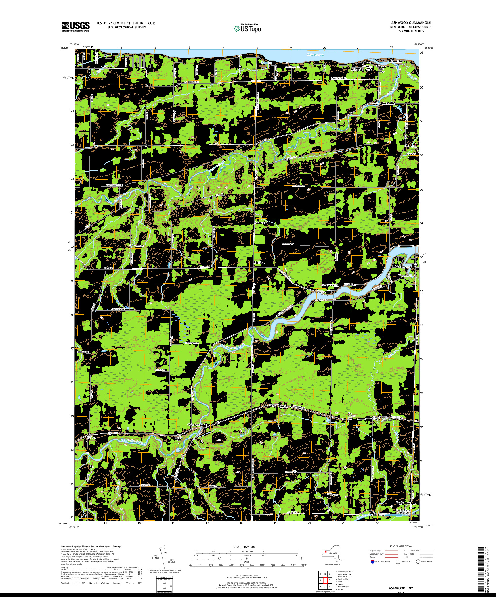 USGS US TOPO 7.5-MINUTE MAP FOR ASHWOOD, NY 2019