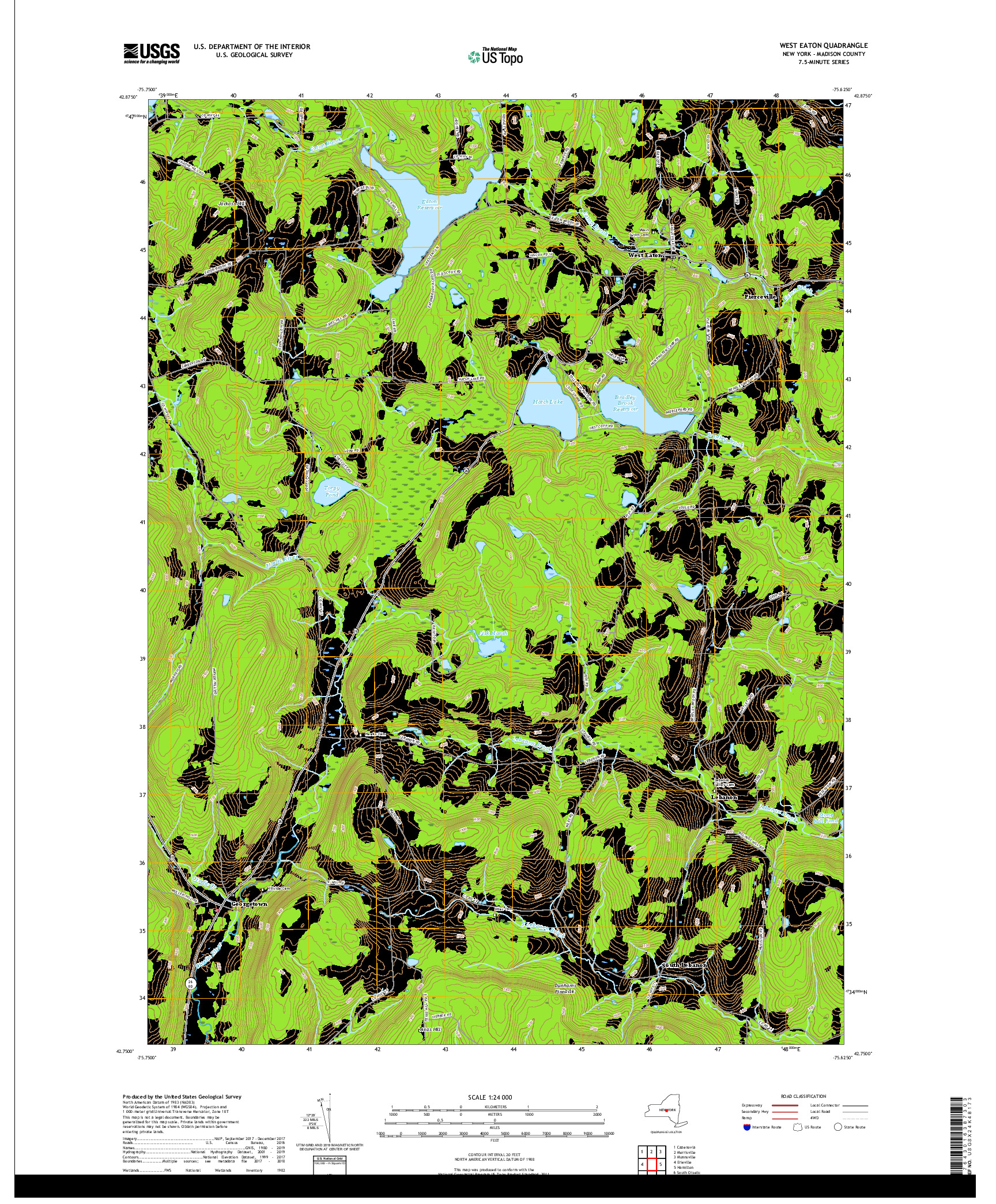 USGS US TOPO 7.5-MINUTE MAP FOR WEST EATON, NY 2019