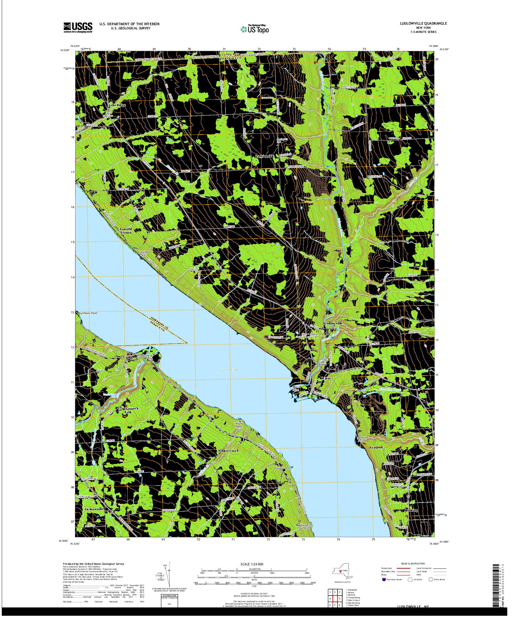 USGS US TOPO 7.5-MINUTE MAP FOR LUDLOWVILLE, NY 2019