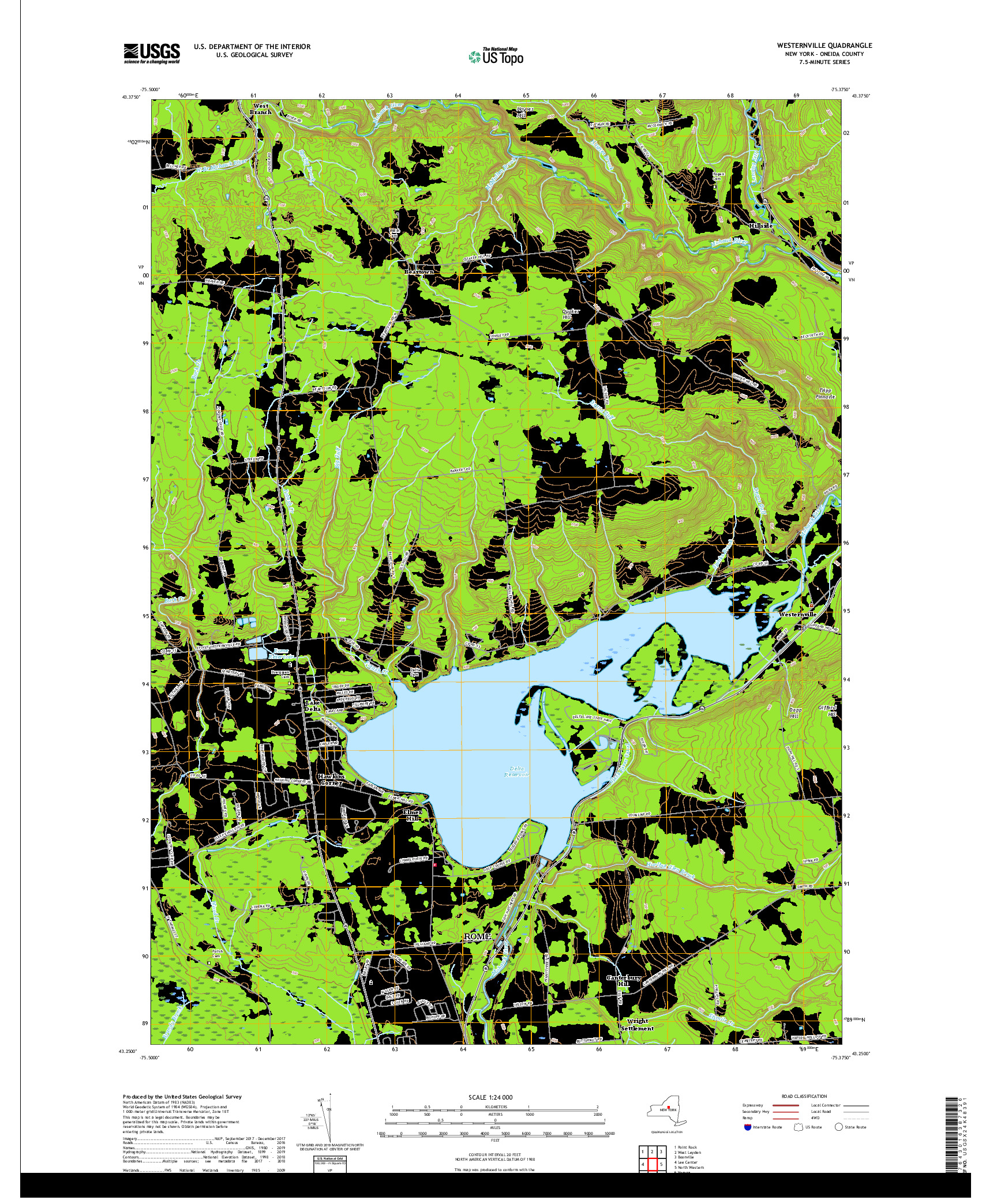 USGS US TOPO 7.5-MINUTE MAP FOR WESTERNVILLE, NY 2019