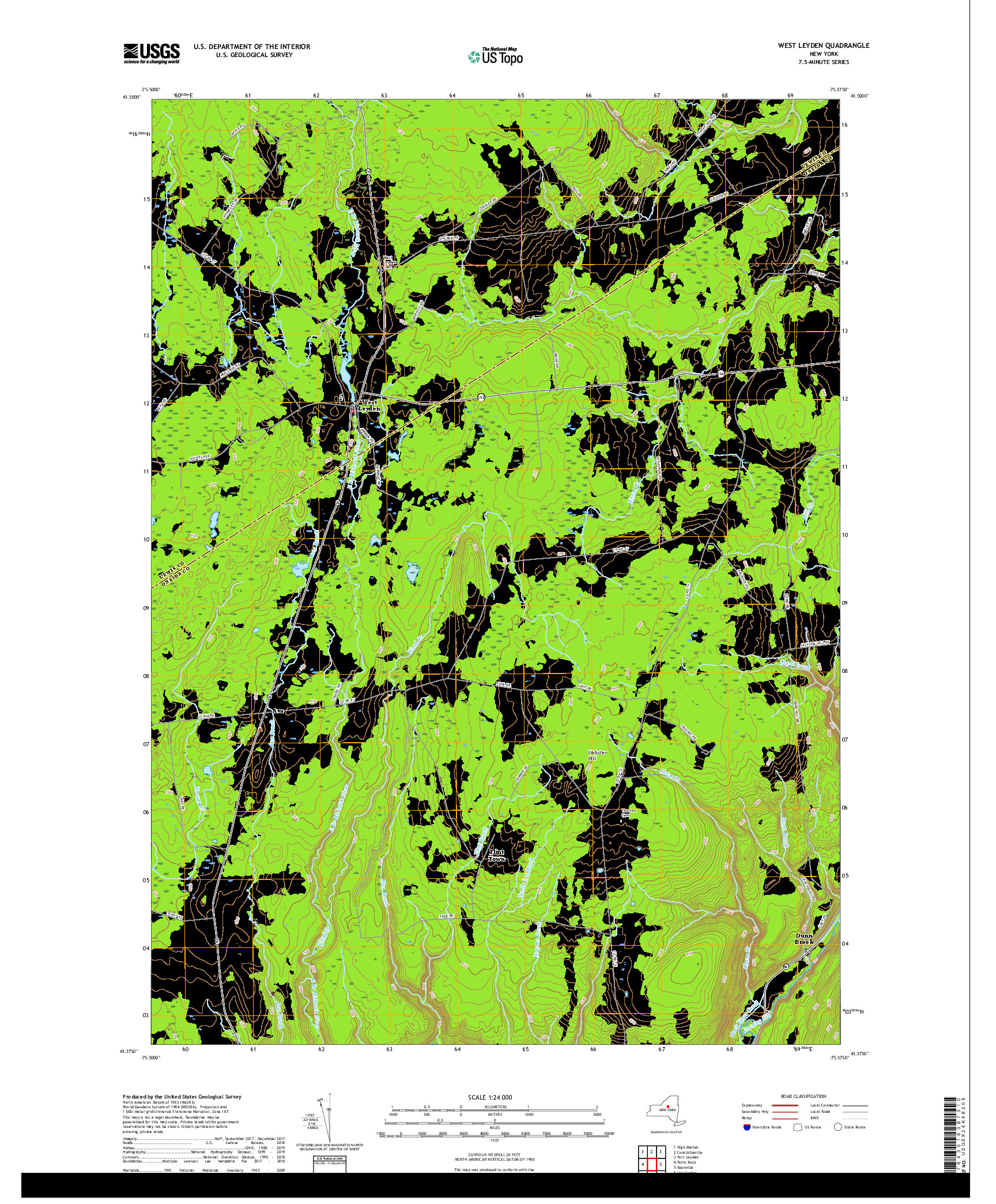 USGS US TOPO 7.5-MINUTE MAP FOR WEST LEYDEN, NY 2019