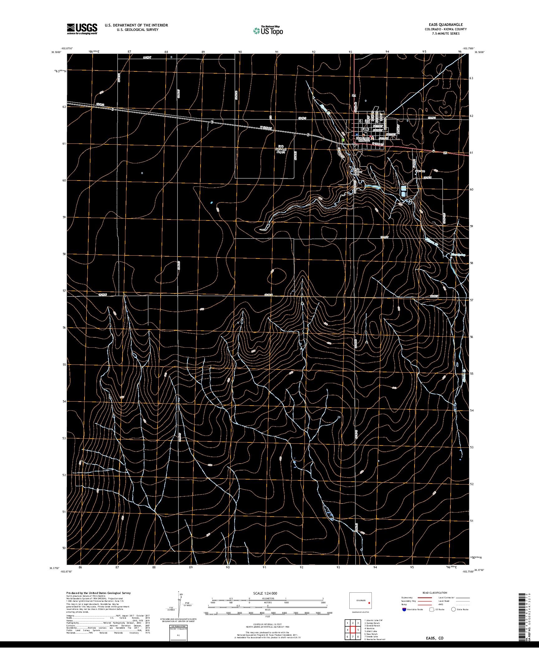 USGS US TOPO 7.5-MINUTE MAP FOR EADS, CO 2019