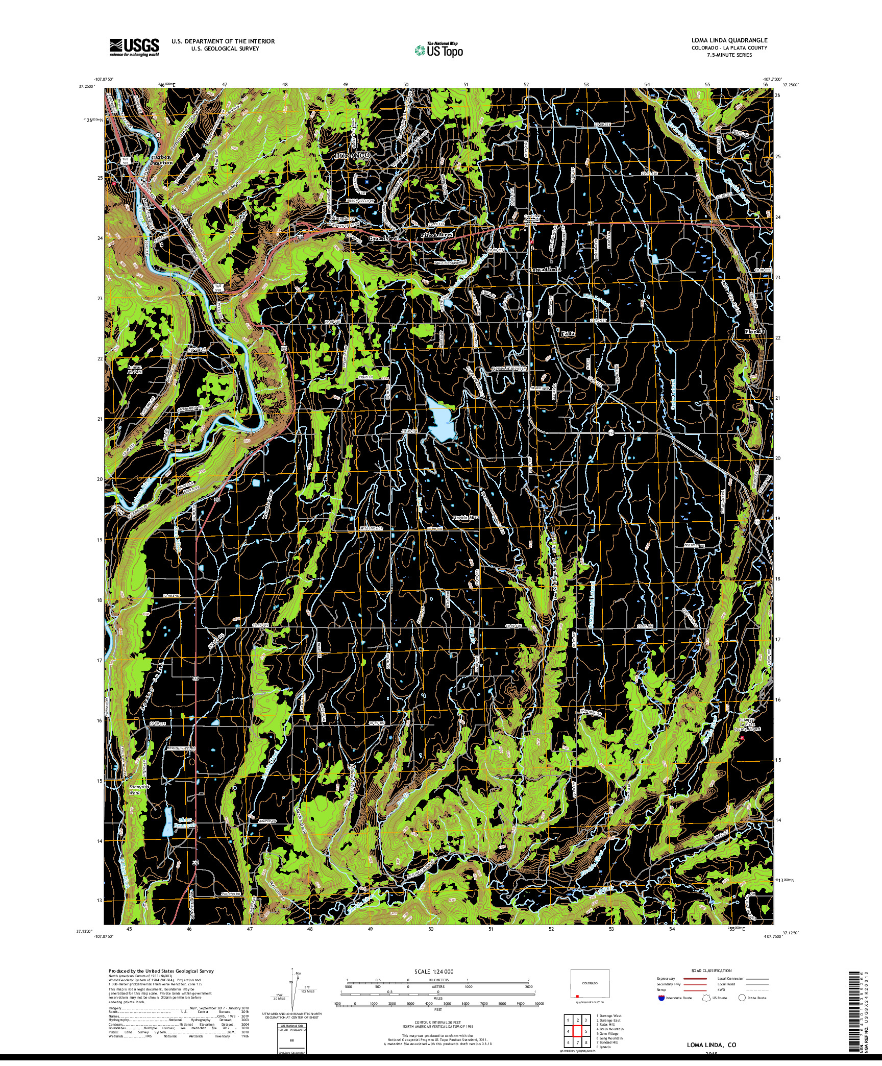 USGS US TOPO 7.5-MINUTE MAP FOR LOMA LINDA, CO 2019