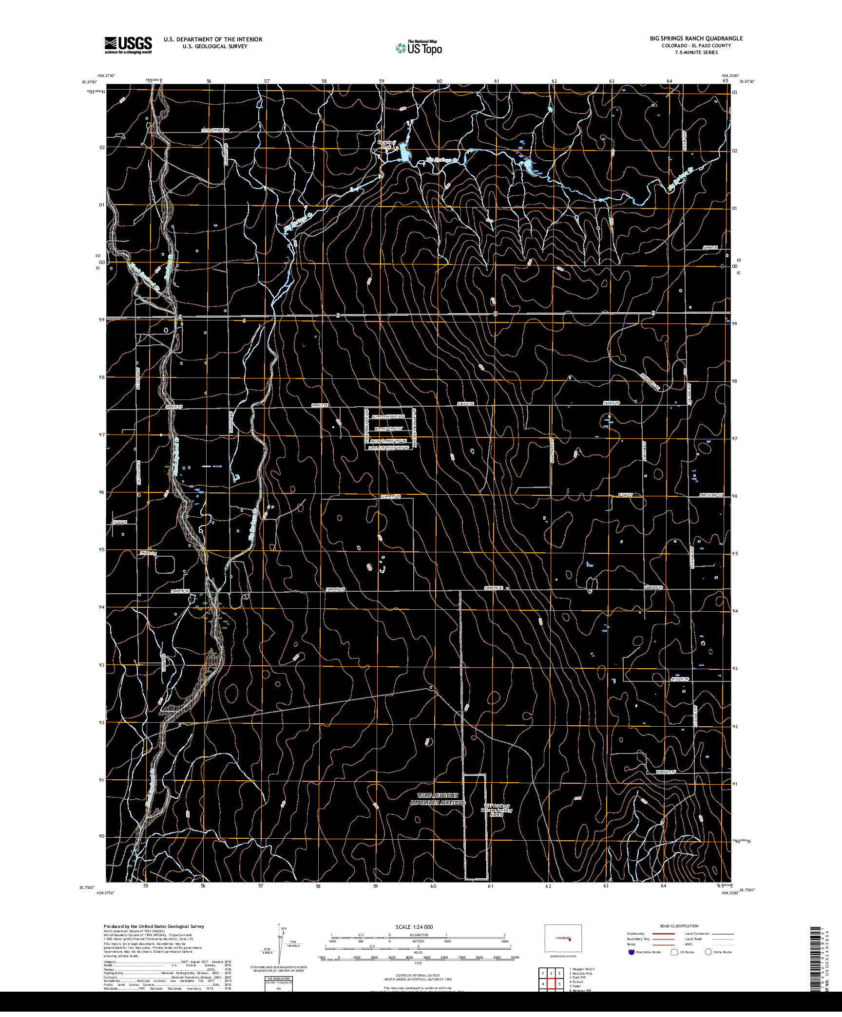 USGS US TOPO 7.5-MINUTE MAP FOR BIG SPRINGS RANCH, CO 2019