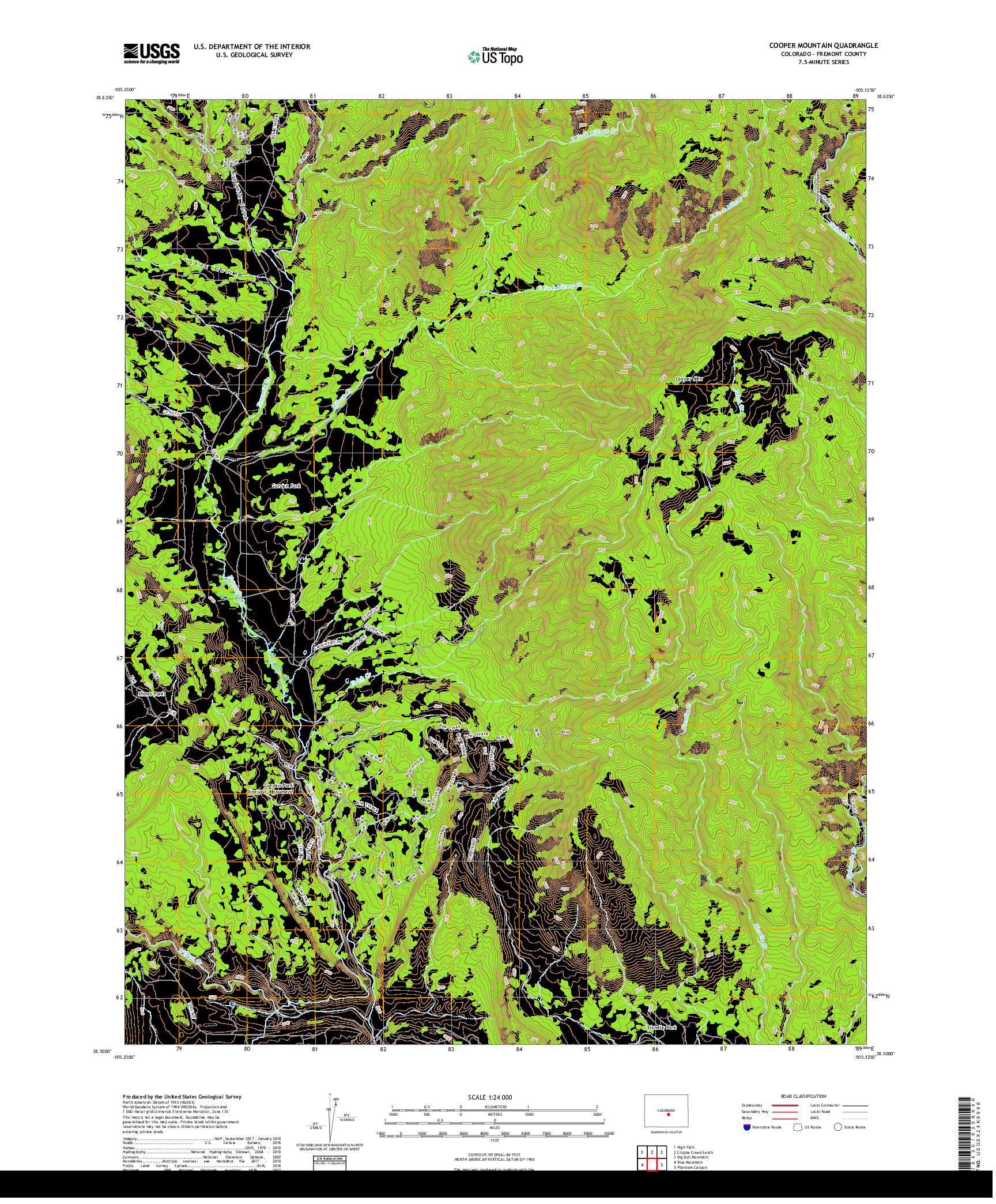 USGS US TOPO 7.5-MINUTE MAP FOR COOPER MOUNTAIN, CO 2019