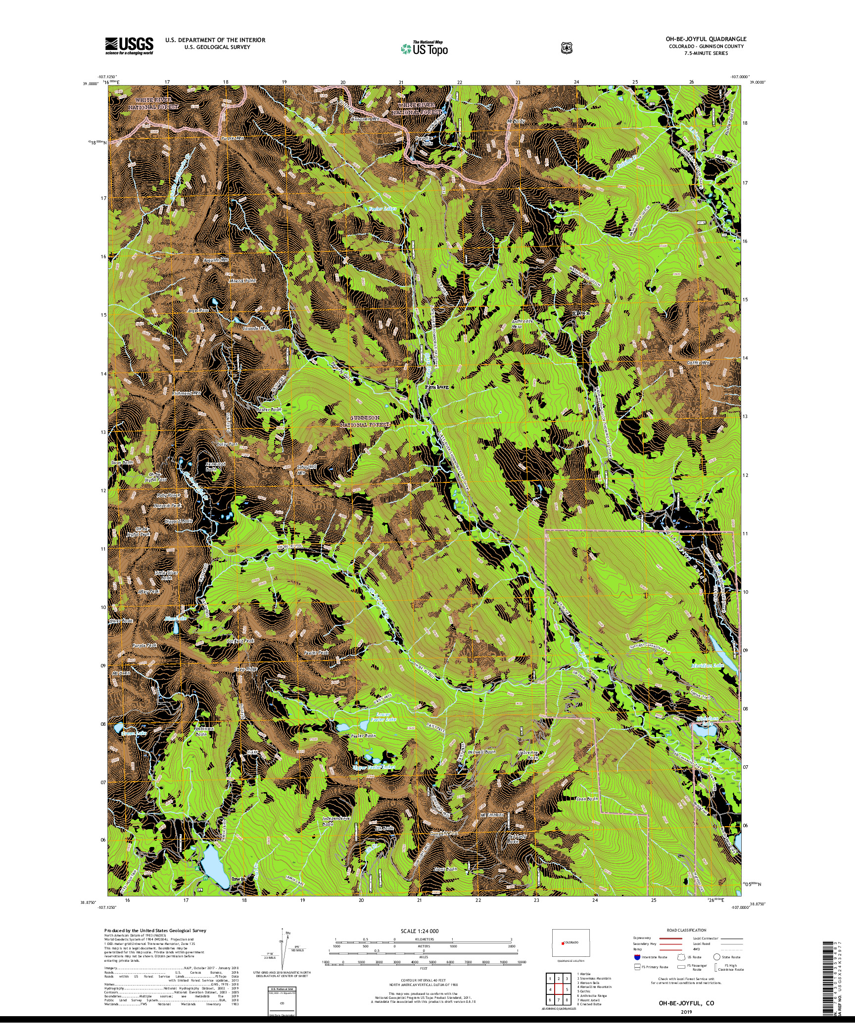 USGS US TOPO 7.5-MINUTE MAP FOR OH-BE-JOYFUL, CO 2019