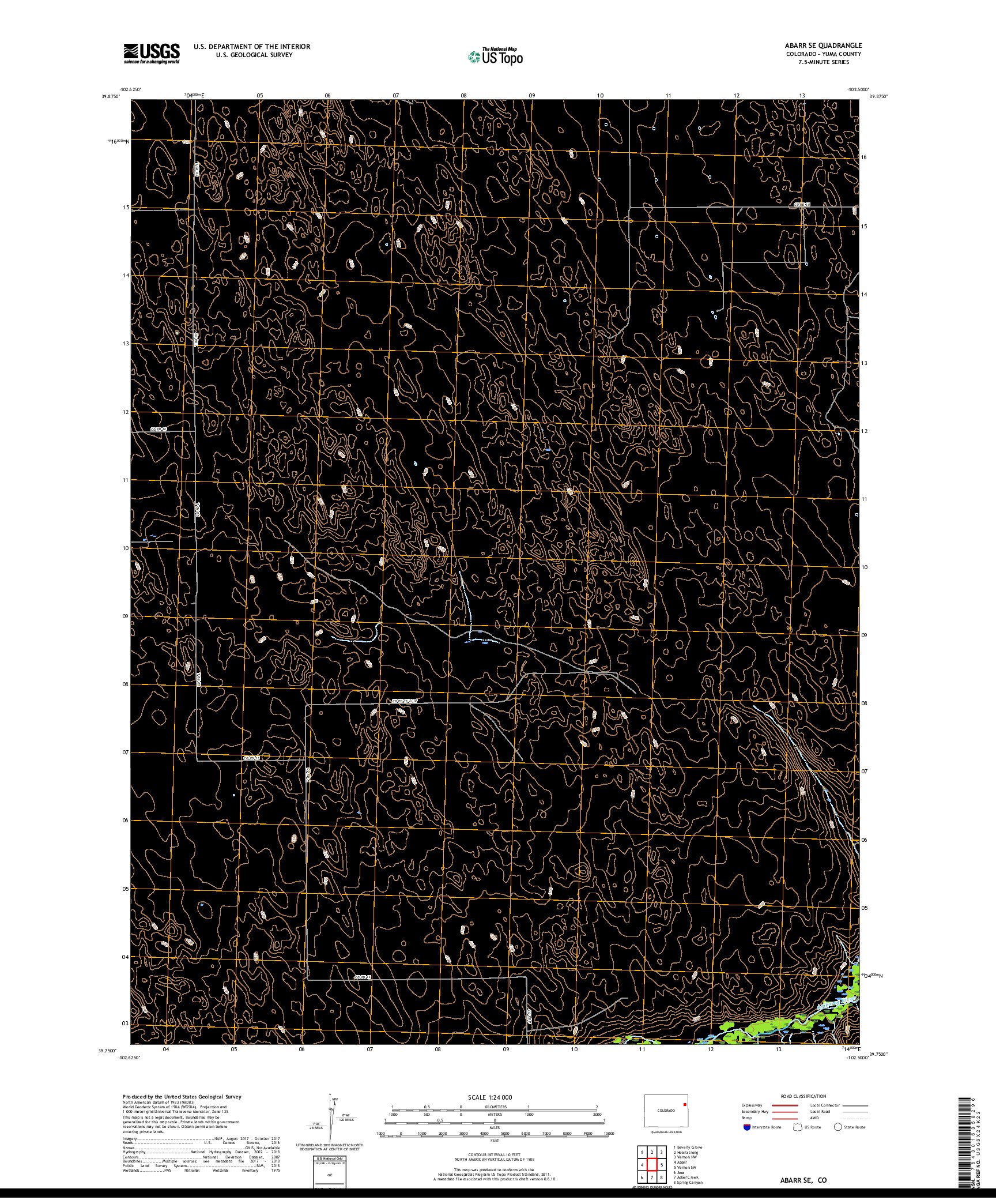 USGS US TOPO 7.5-MINUTE MAP FOR ABARR SE, CO 2019