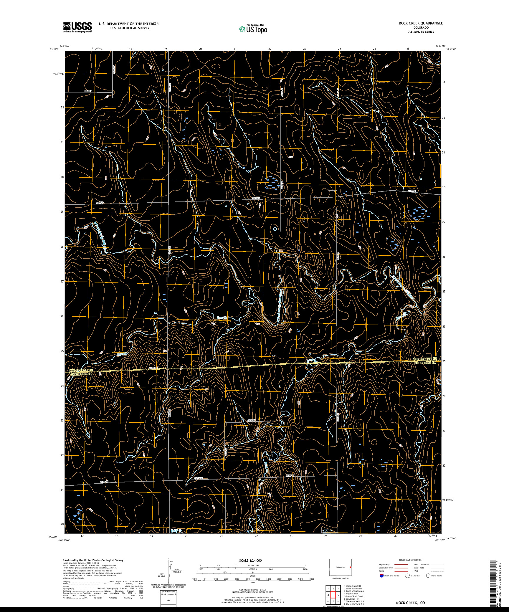 USGS US TOPO 7.5-MINUTE MAP FOR ROCK CREEK, CO 2019