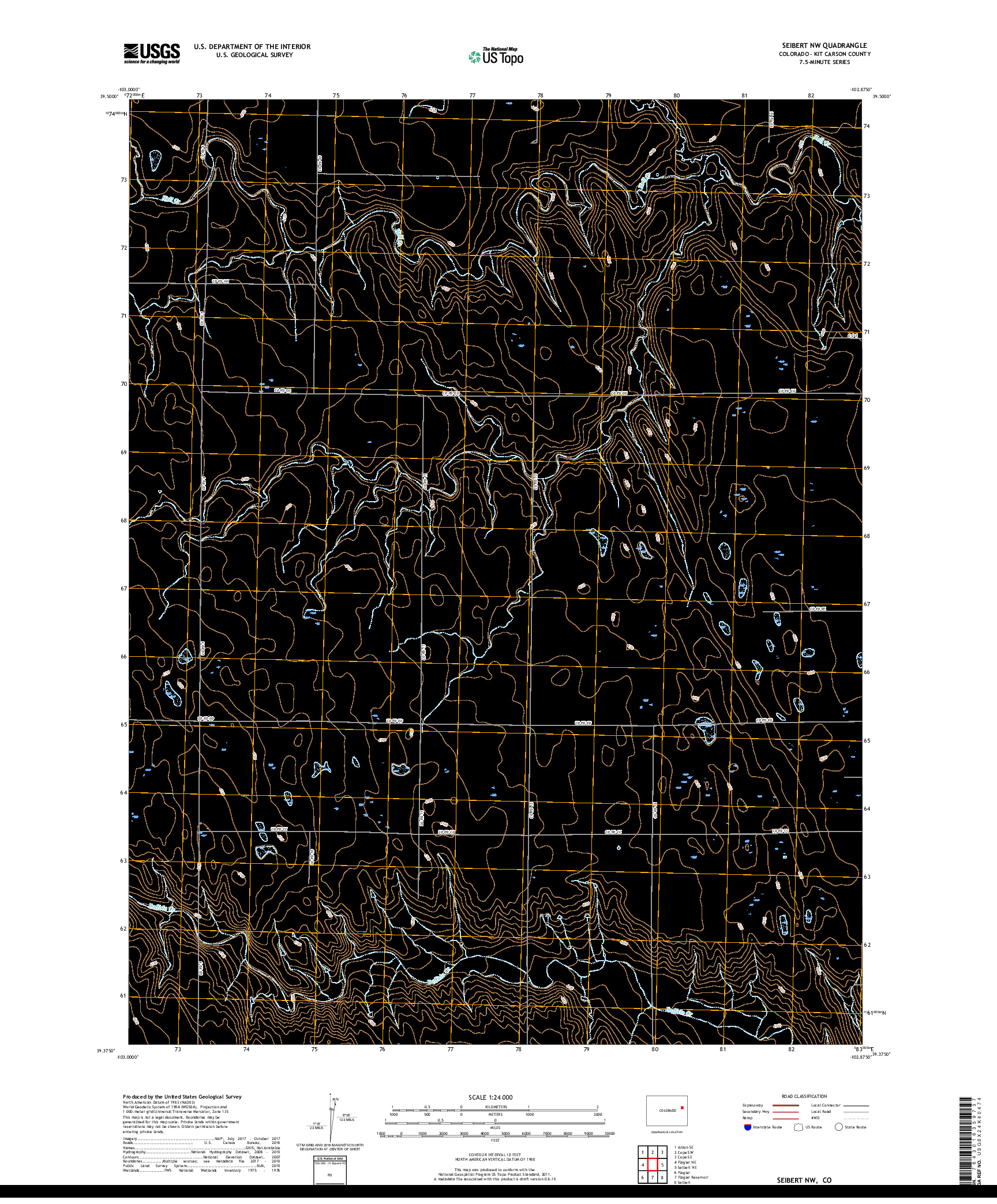 USGS US TOPO 7.5-MINUTE MAP FOR SEIBERT NW, CO 2019