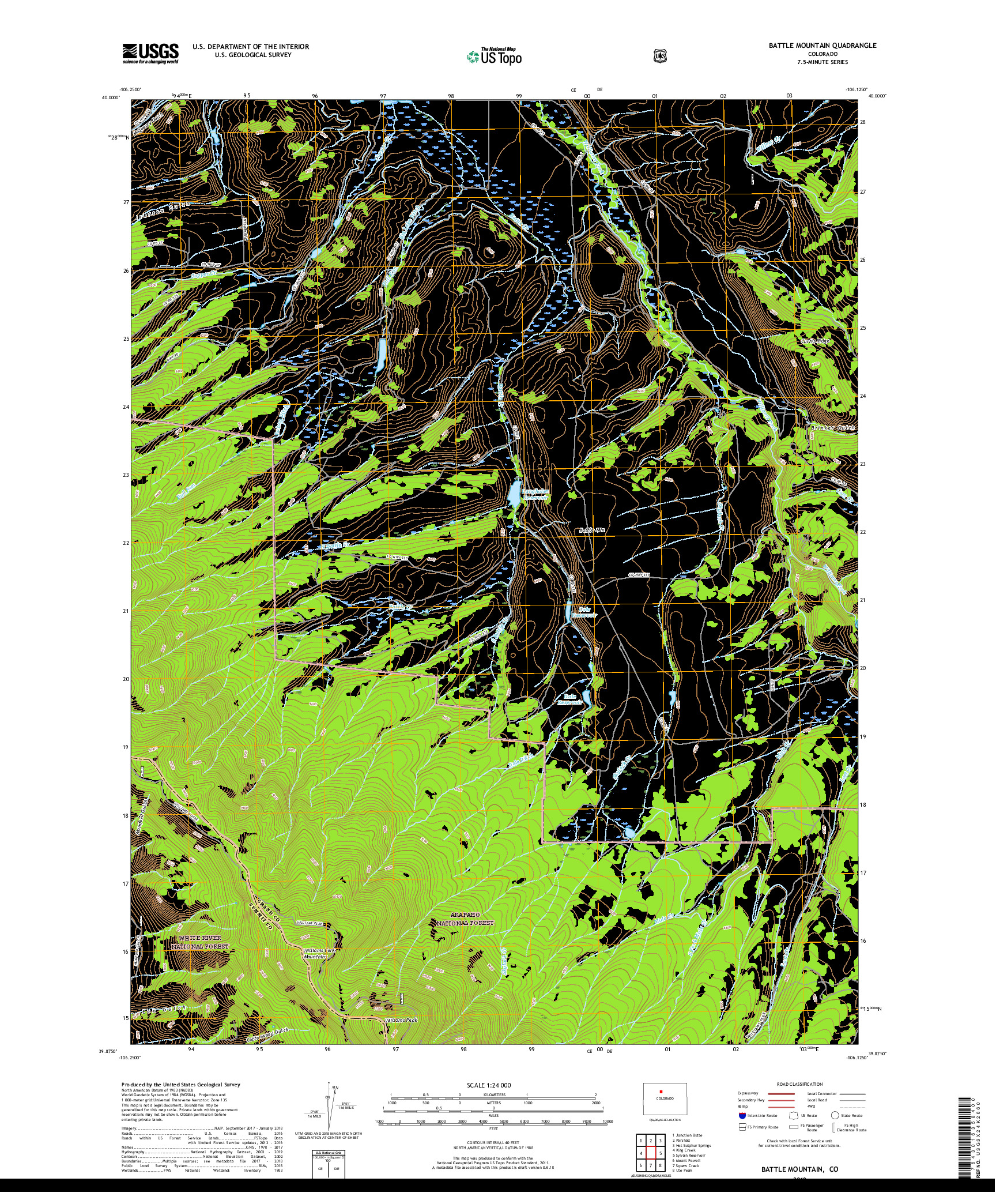 USGS US TOPO 7.5-MINUTE MAP FOR BATTLE MOUNTAIN, CO 2019