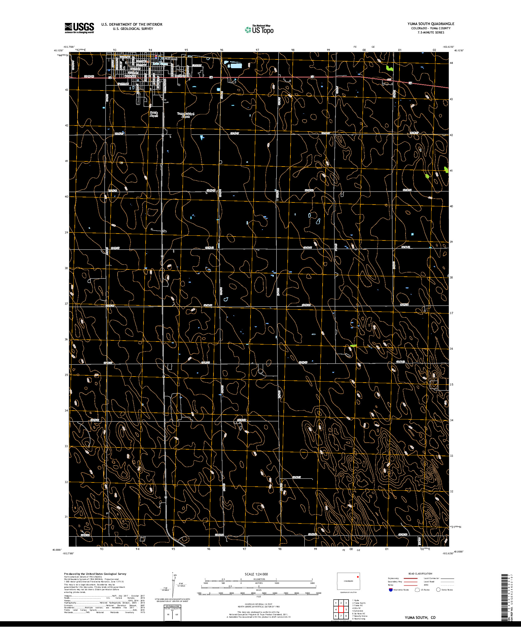 USGS US TOPO 7.5-MINUTE MAP FOR YUMA SOUTH, CO 2019