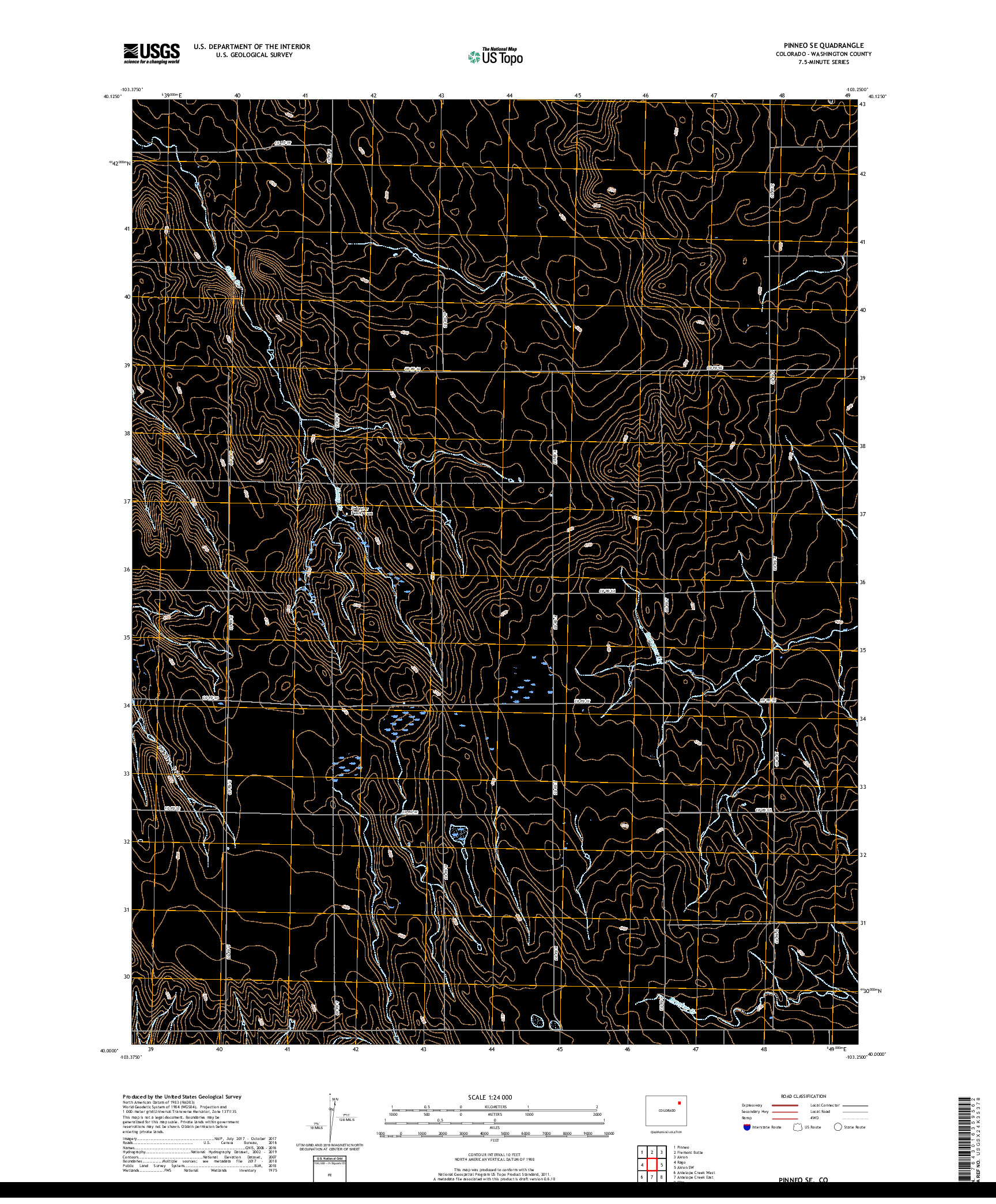 USGS US TOPO 7.5-MINUTE MAP FOR PINNEO SE, CO 2019