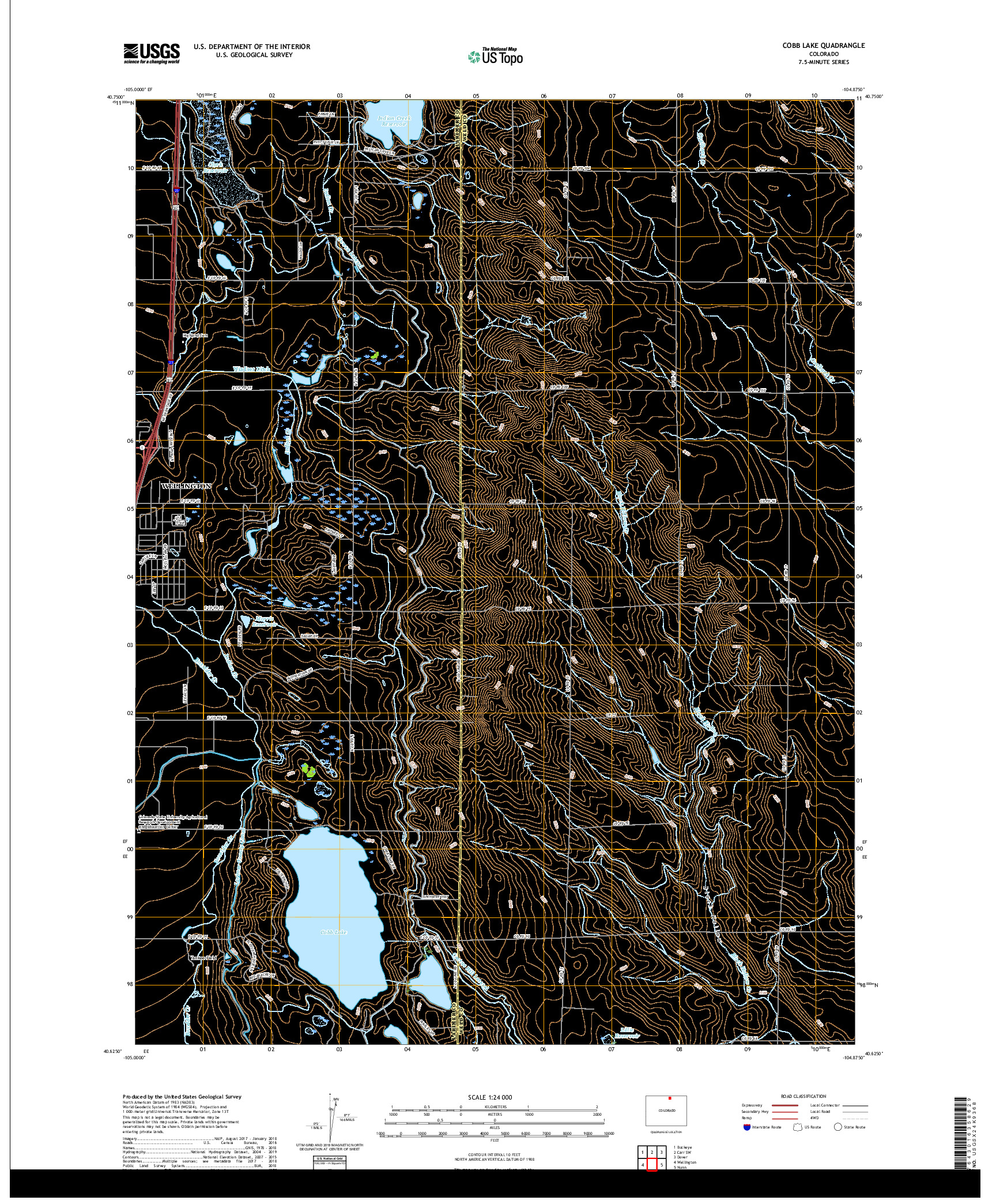 USGS US TOPO 7.5-MINUTE MAP FOR COBB LAKE, CO 2019