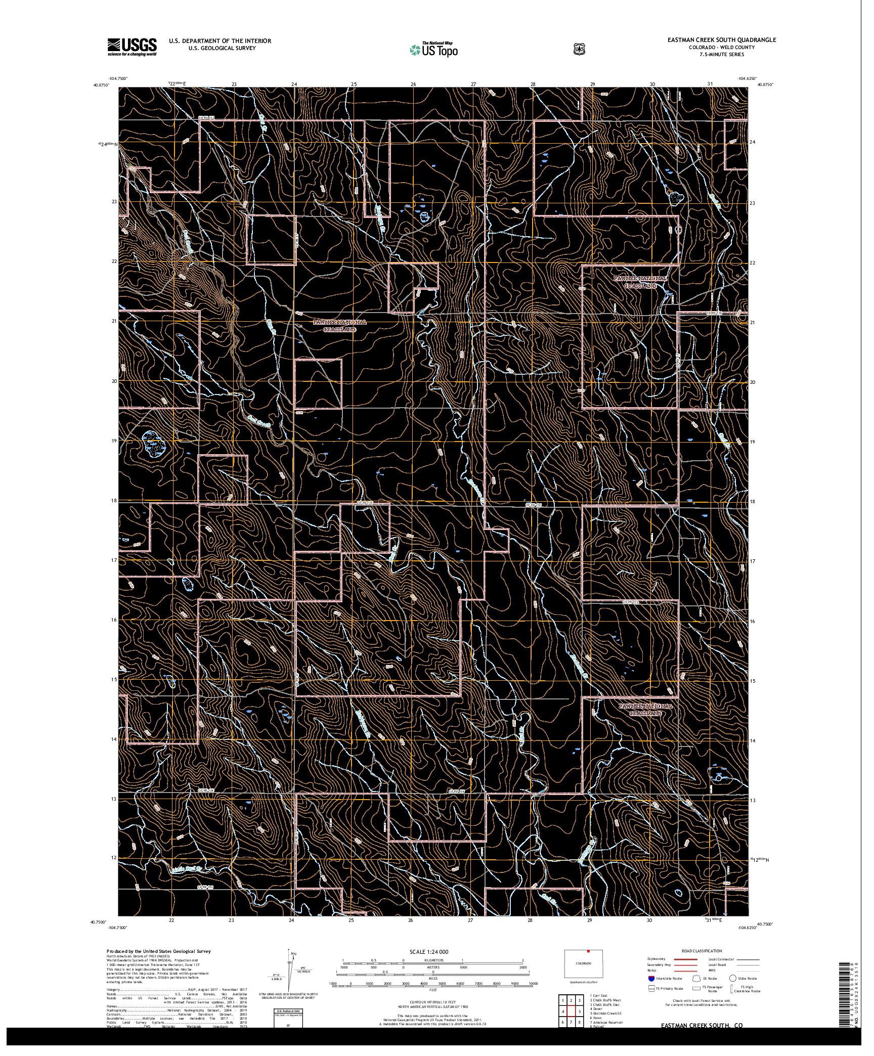 USGS US TOPO 7.5-MINUTE MAP FOR EASTMAN CREEK SOUTH, CO 2019