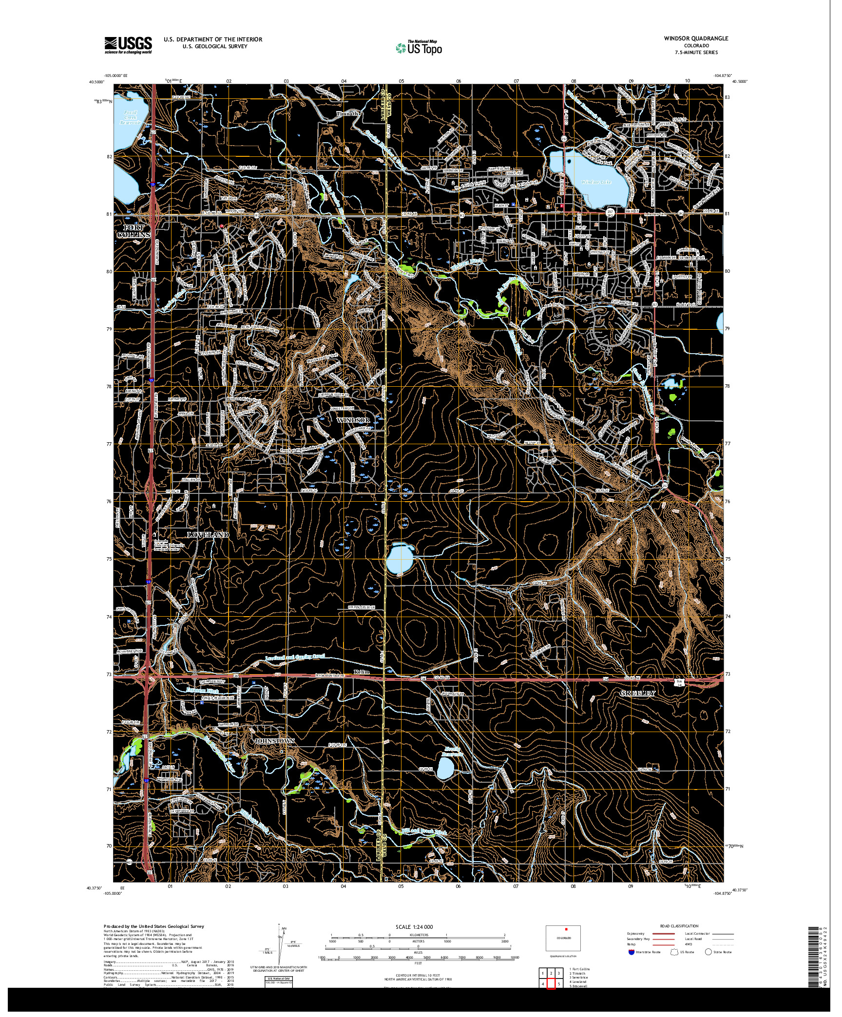 USGS US TOPO 7.5-MINUTE MAP FOR WINDSOR, CO 2019