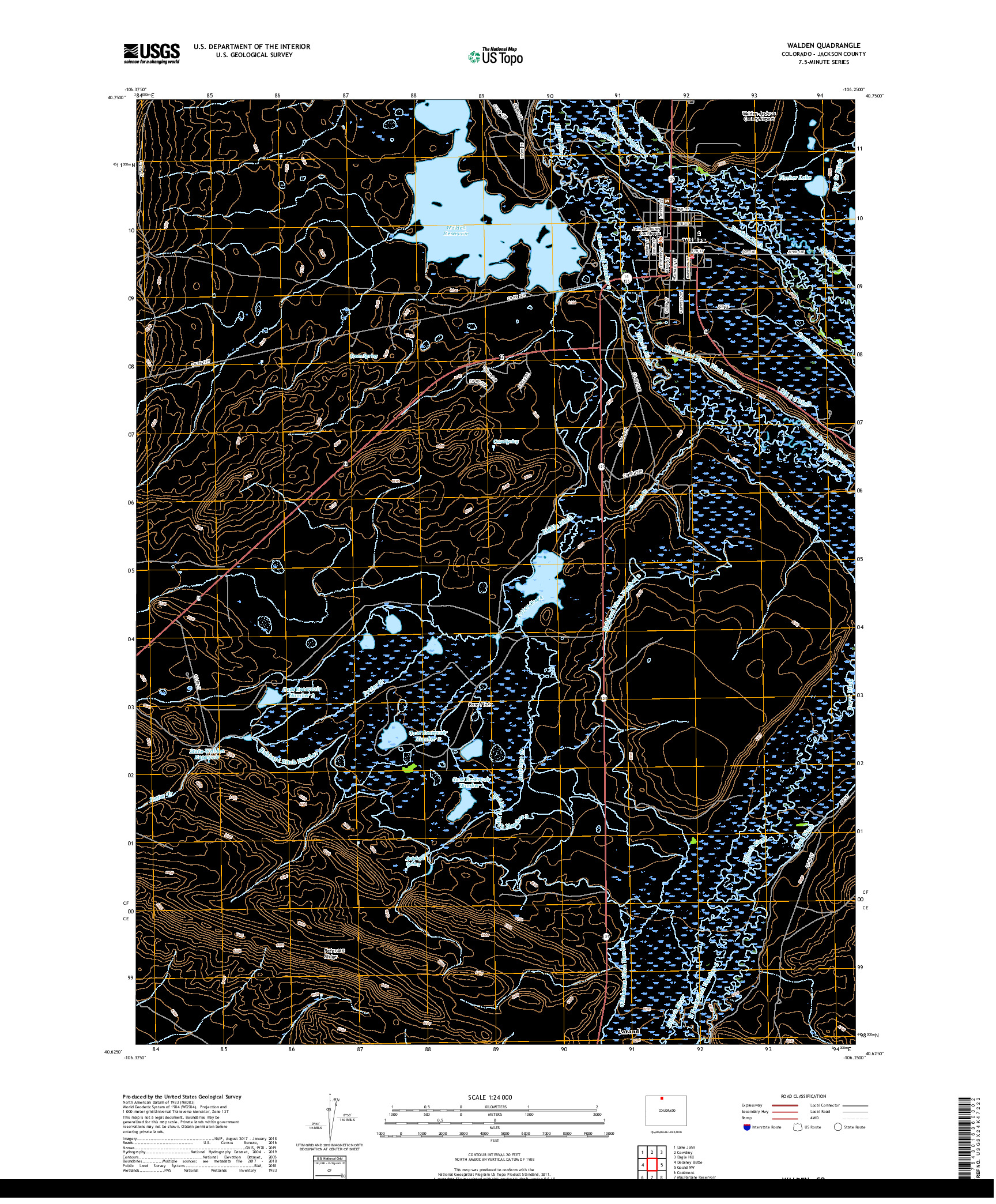 USGS US TOPO 7.5-MINUTE MAP FOR WALDEN, CO 2019